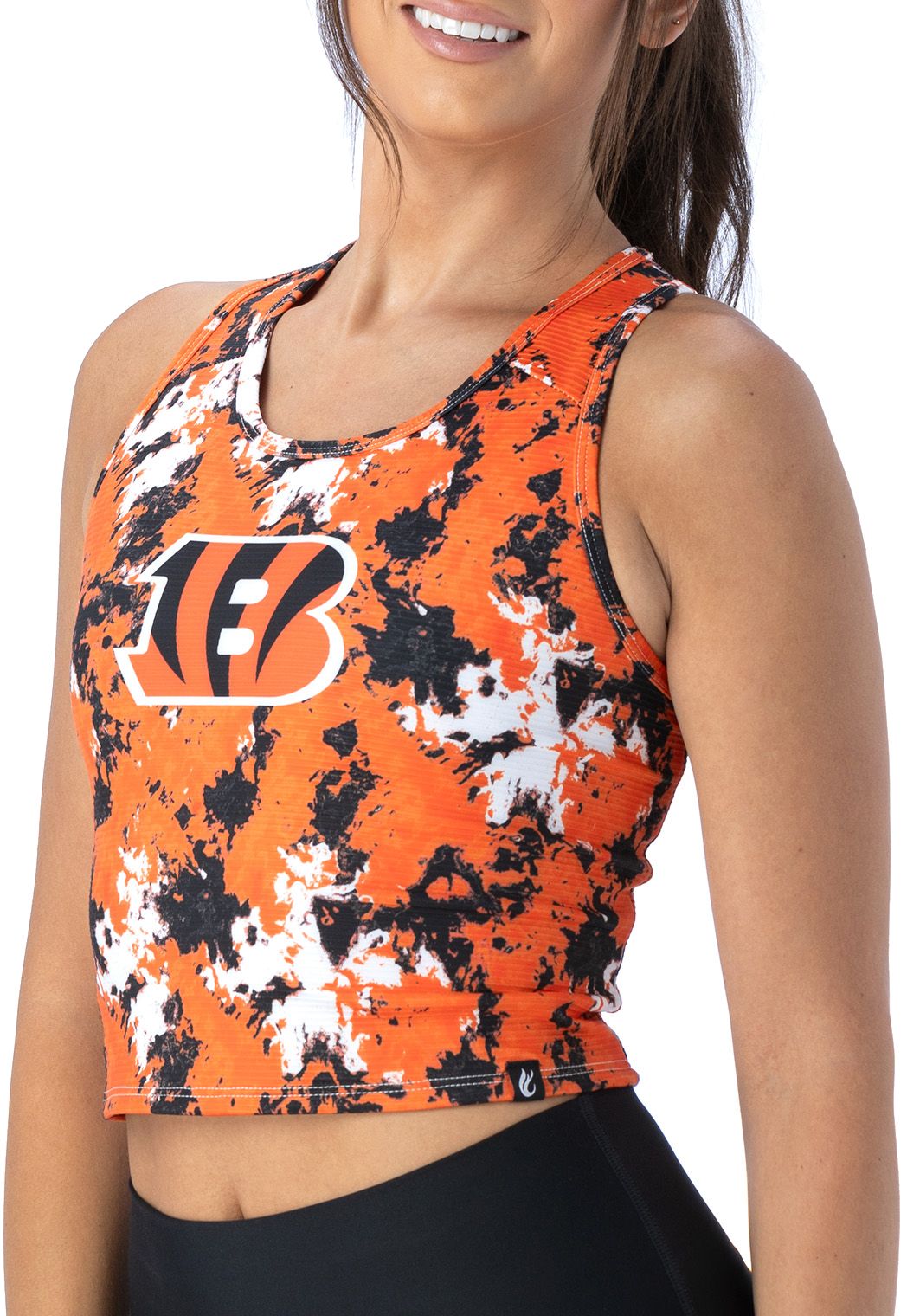 Certo Women's Cincinnati Bengals Splash Rib Black Tank Top