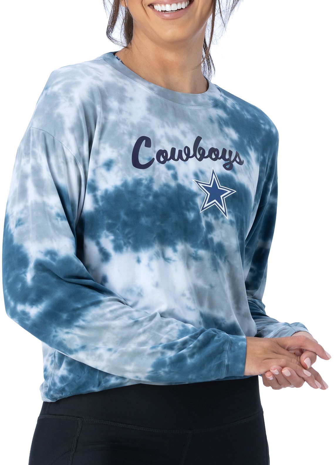 Certo Women's Dallas Cowboys Shift Hilo Navy Long Sleeve T-Shirt