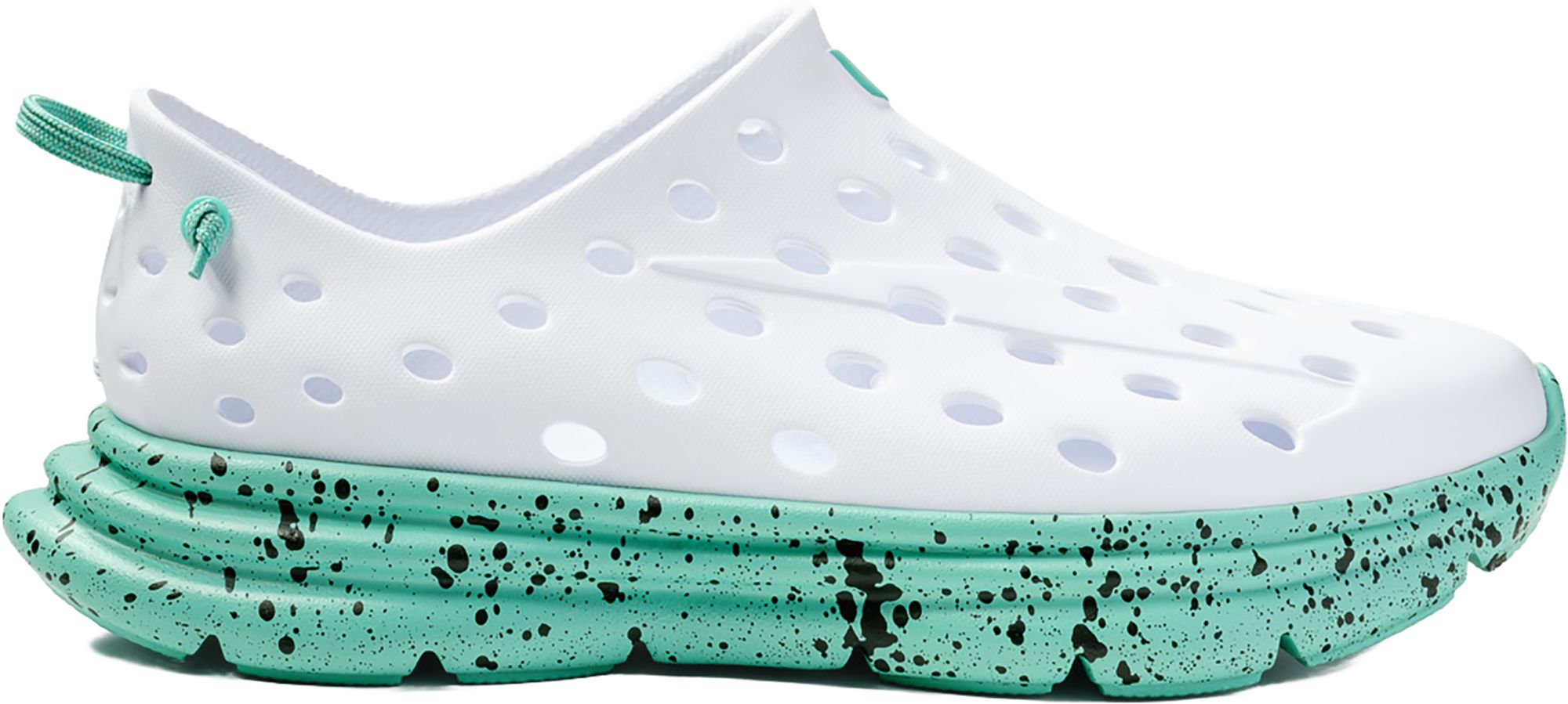 White/Electric Teal Speckle