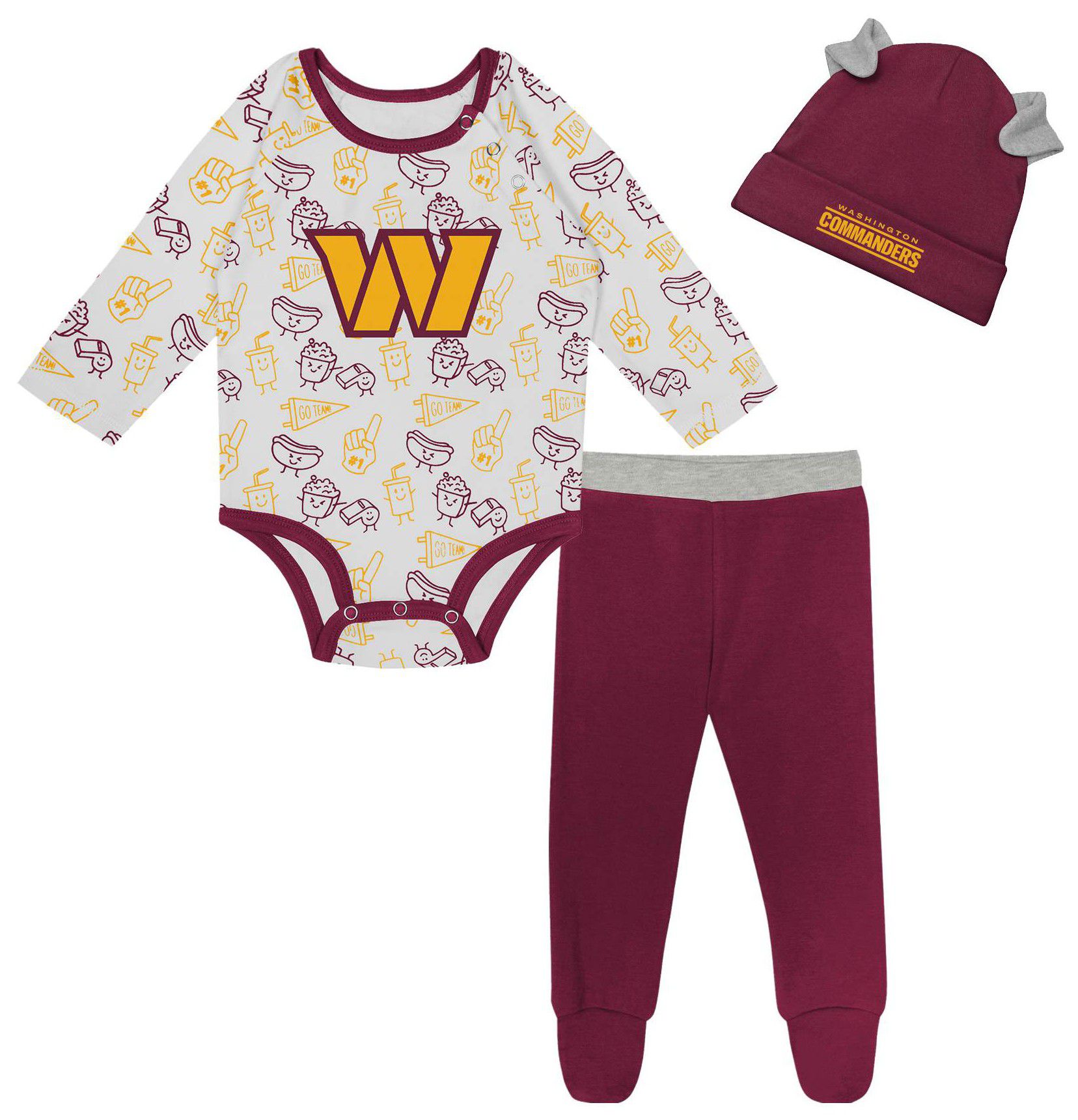 NFL Team Apparel Infant Washington Commanders Lil Champ Team Color 3-Piece Set