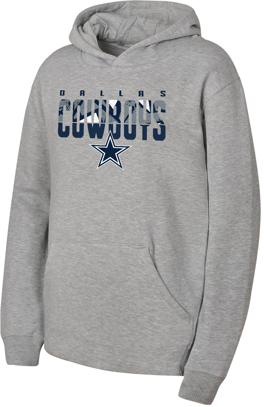 NFL Team Apparel Youth Dallas Cowboys Grey Gameday Pullover Hoodie