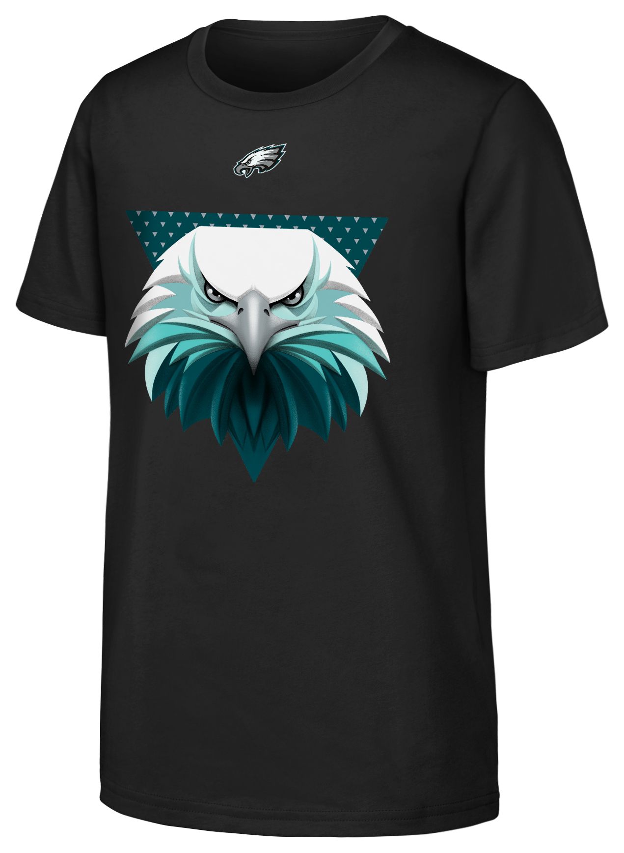 NFL Team Apparel Youth Philadelphia Eagles Illustration Black T-Shirt