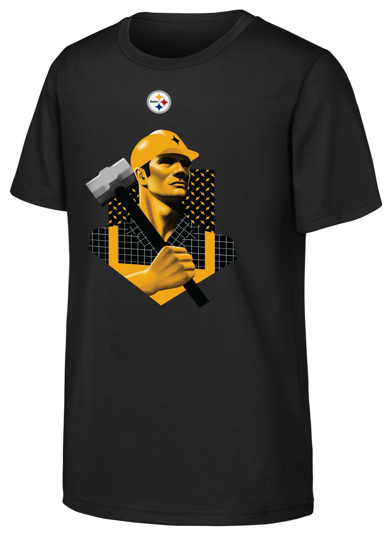 NFL Team Apparel Youth Pittsburgh Steelers Illustration Black T-Shirt