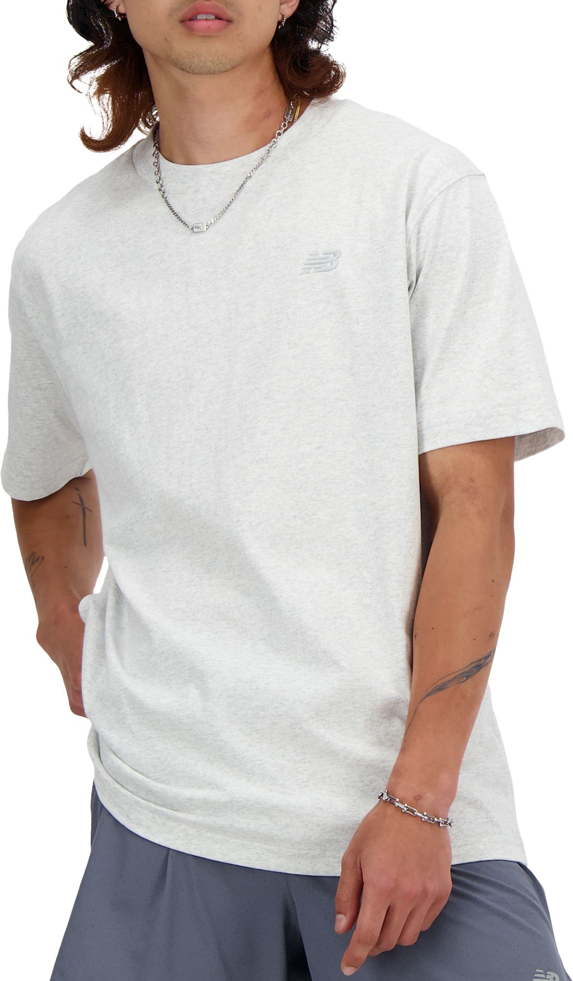New Balance Men's Athletics Cotton Short Sleeve T-Shirt Ash Heather thumbnail