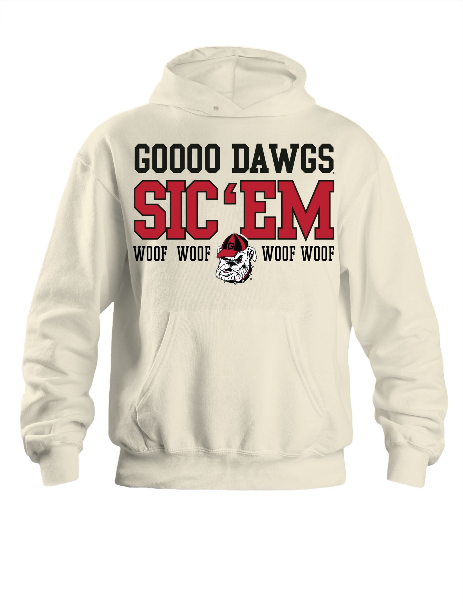 New World Graphics Men's Georgia Bulldogs Vanilla Go Dawgs Hoodie