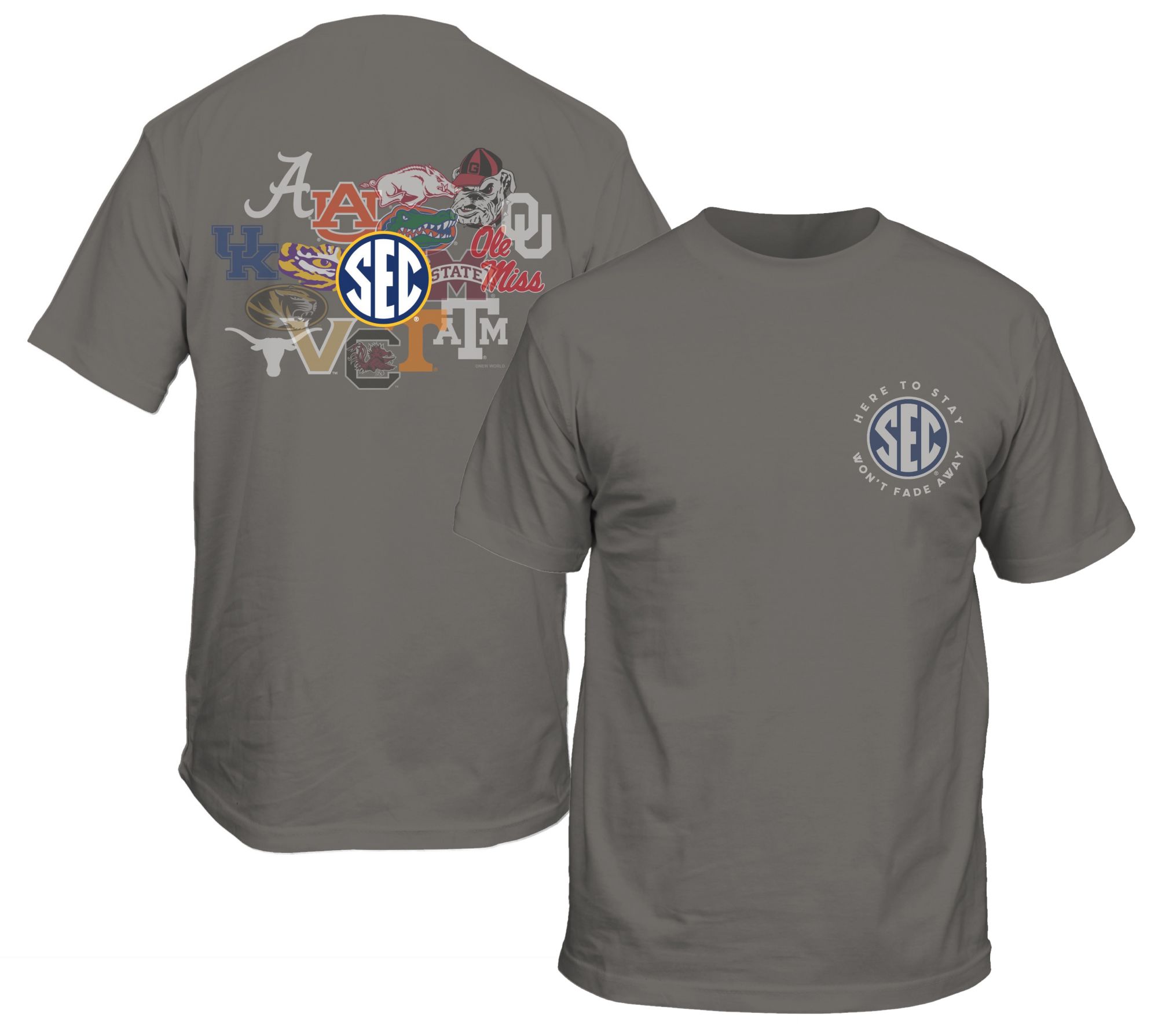 New World Graphics Men's SEC Grey Fade T-Shirt