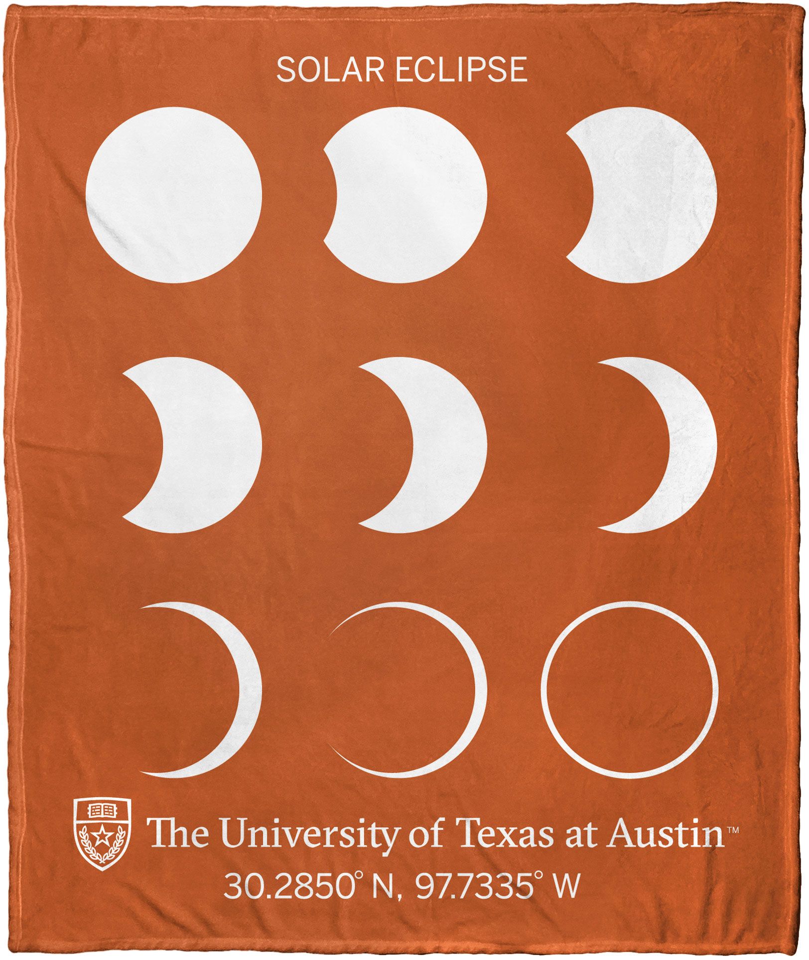 Northwest Texas Longhorns Solar Eclipse Silk Throw Blanket