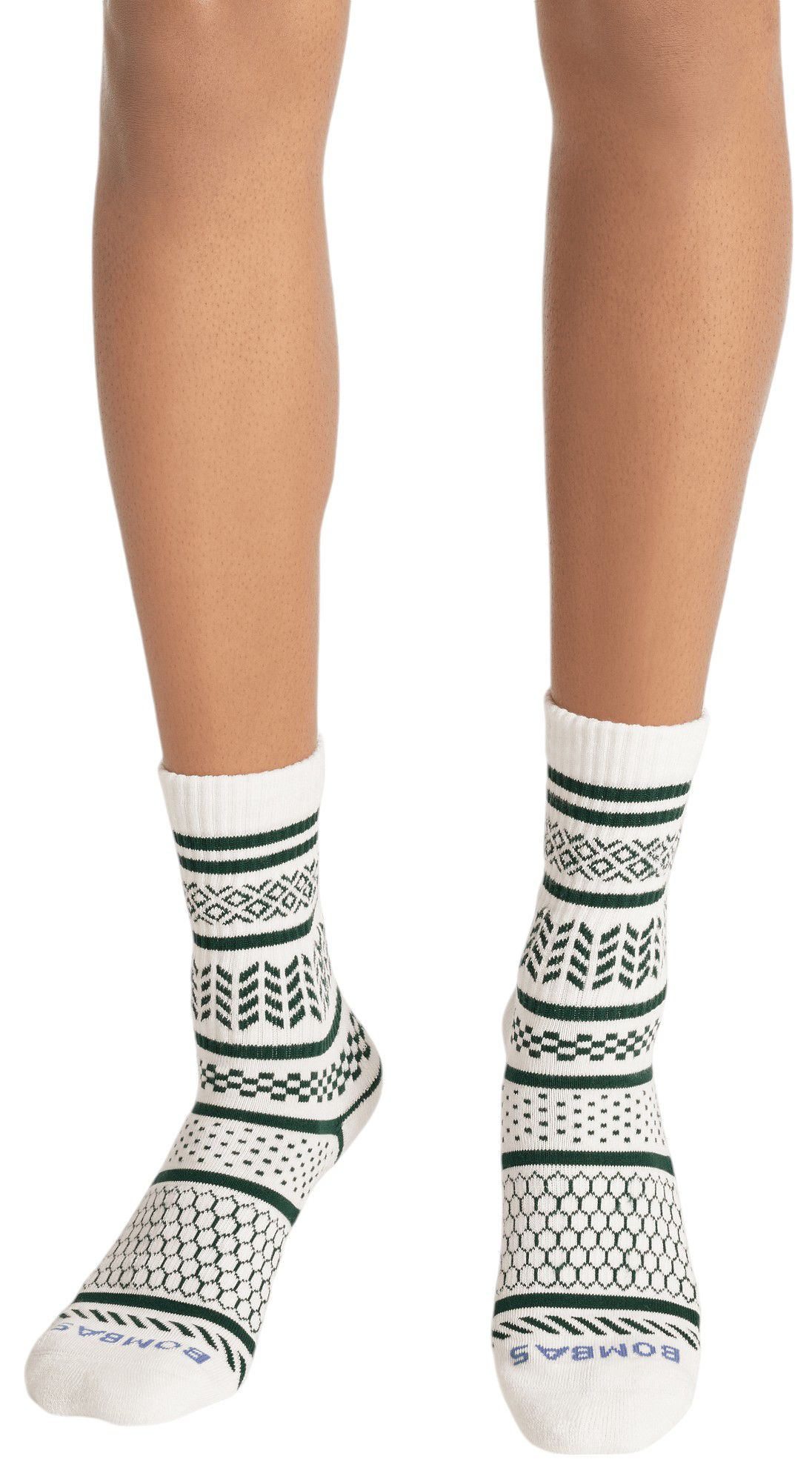 Bombas Checkered Fairisle Half Calf Socks