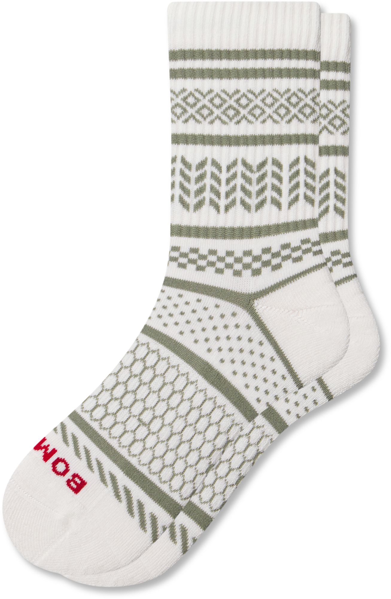 Bombas Checkered Fairisle Half Calf Socks
