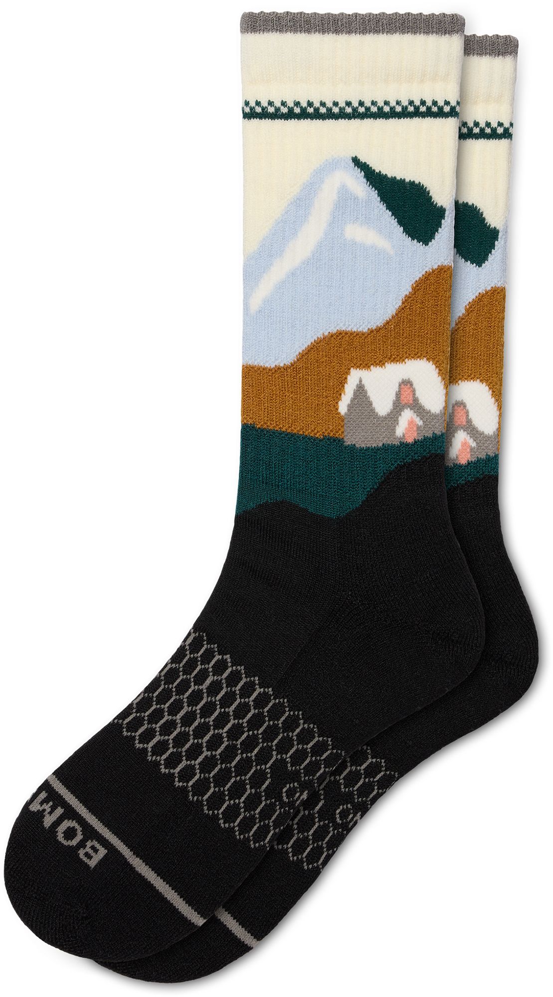 Bombas Heather Merino Blend Landscape Calf Socks