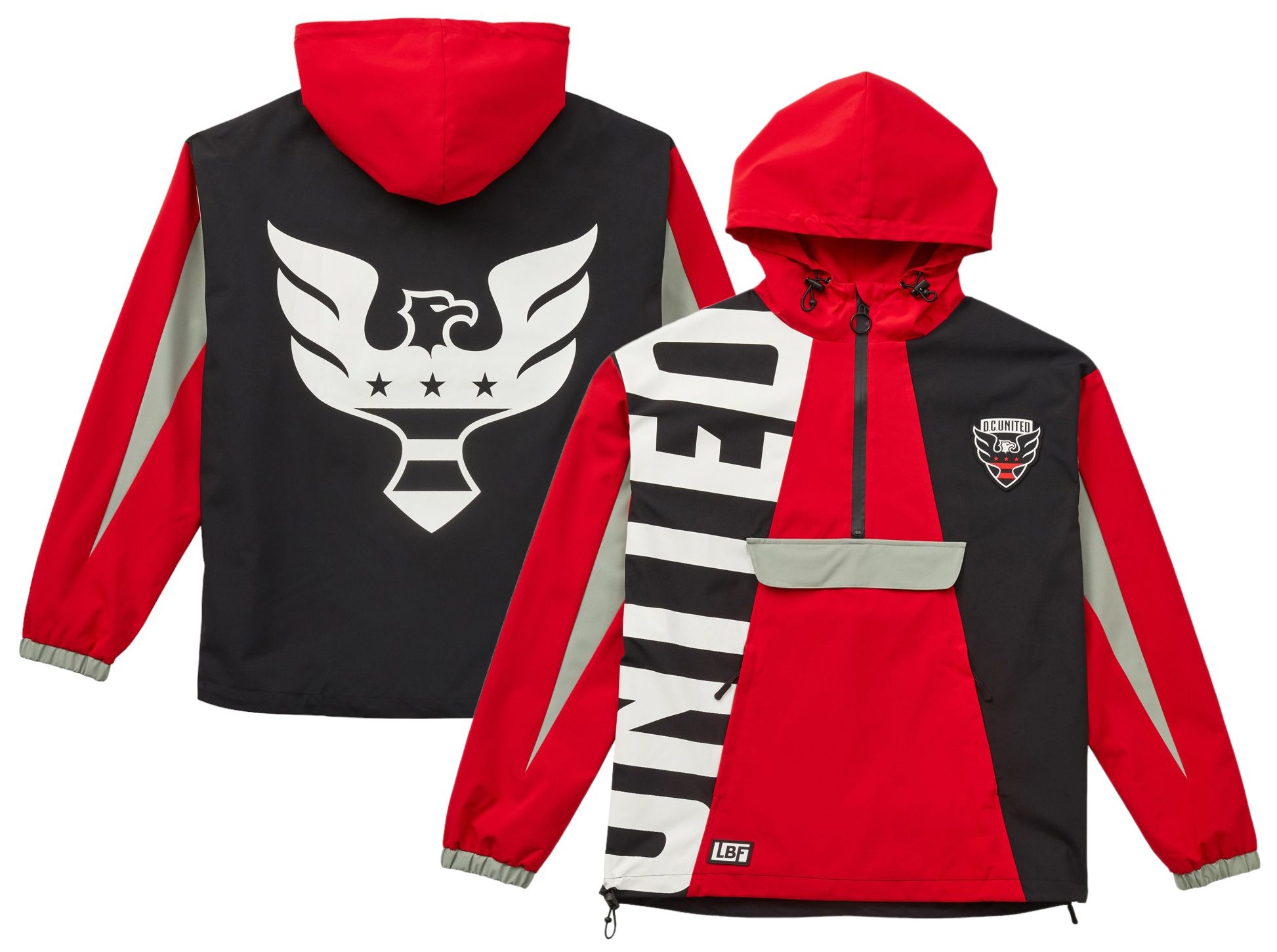 Live Breathe Futbol Men's D.C. United 2-Hit Multicolor Anorak Jacket