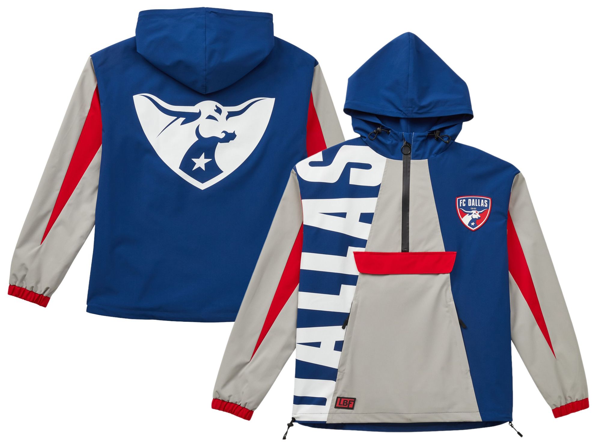 Live Breathe Futbol Men's FC Dallas 2-Hit Multicolor Anorak Jacket