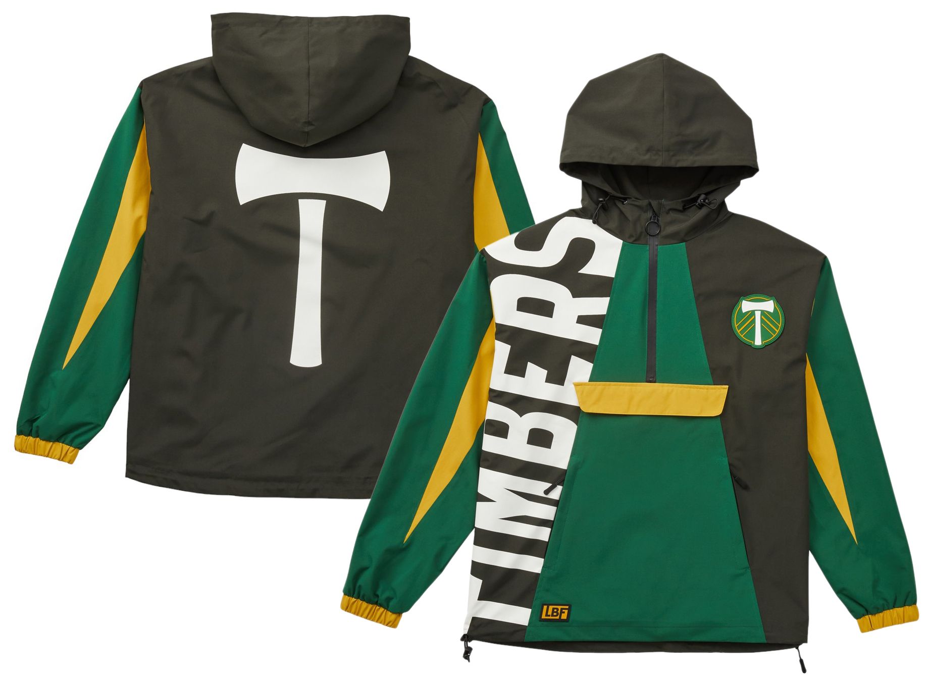 Live Breathe Futbol Men's Portland Timbers 2-Hit Multicolor Anorak Jacket