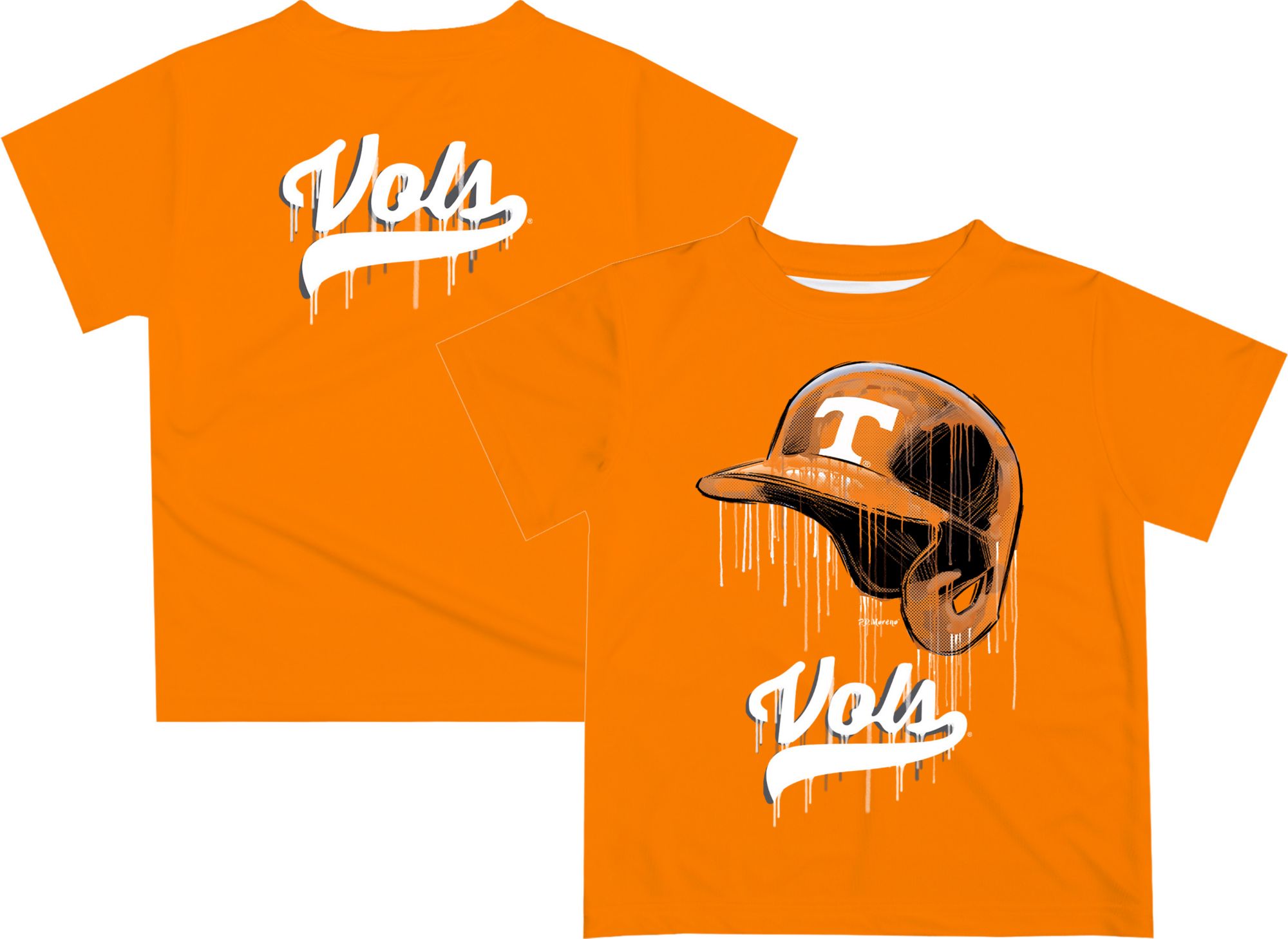 Vive La Fete Youth Tennessee Volunteers Tennessee Orange Drip Helmet T-Shirt