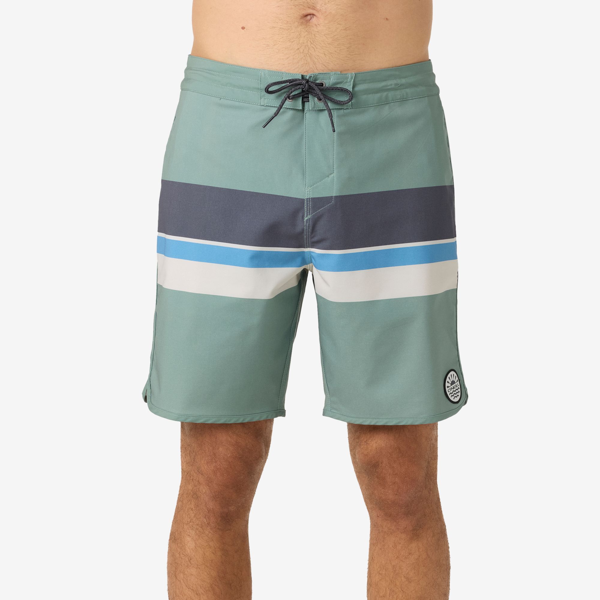 O'Neill Men's Cruzer Stripe Scallop 18" Board Shorts