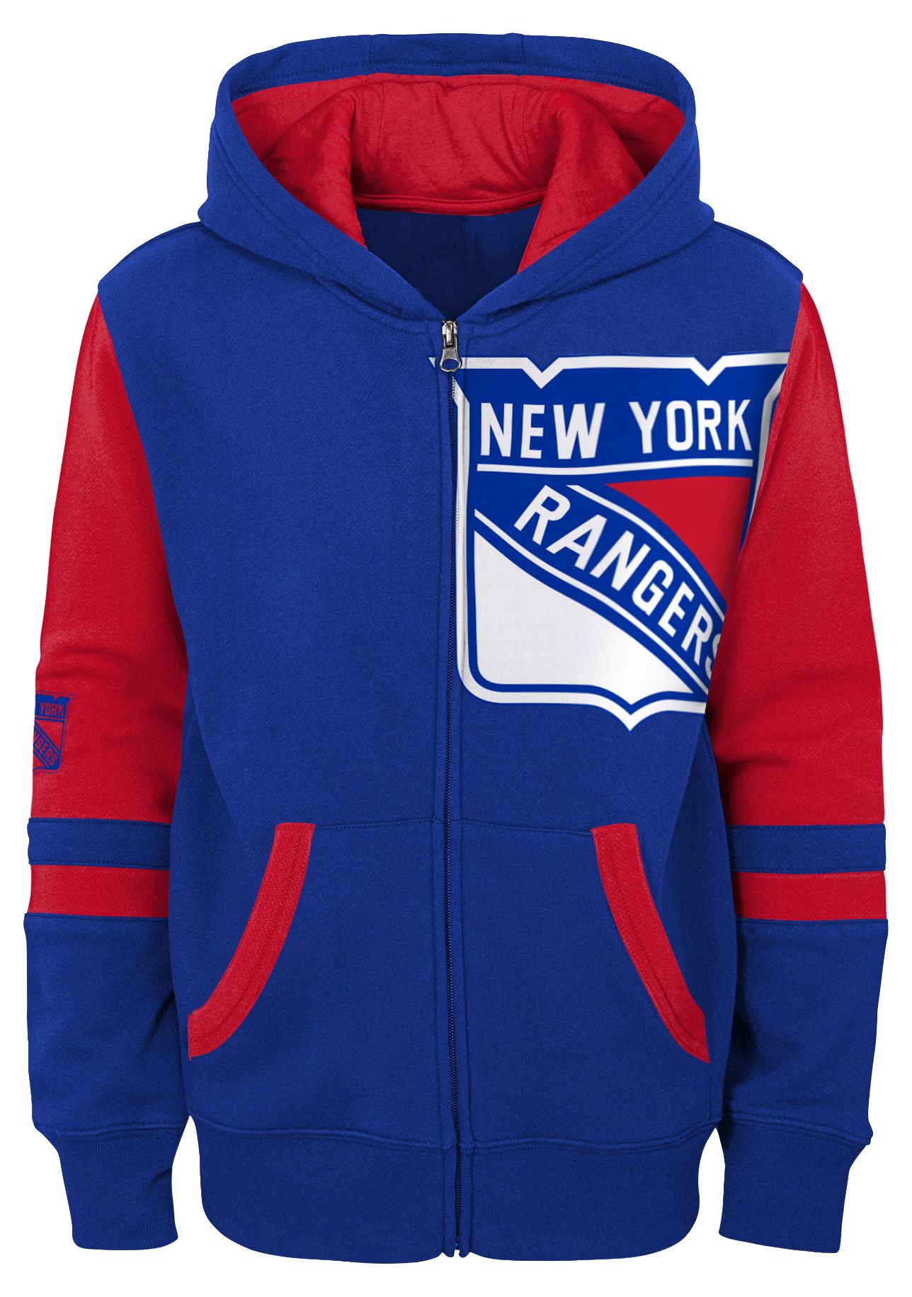 Outerstuff Boys' New York Rangers Blue Face Off Full-Zip Hoodie