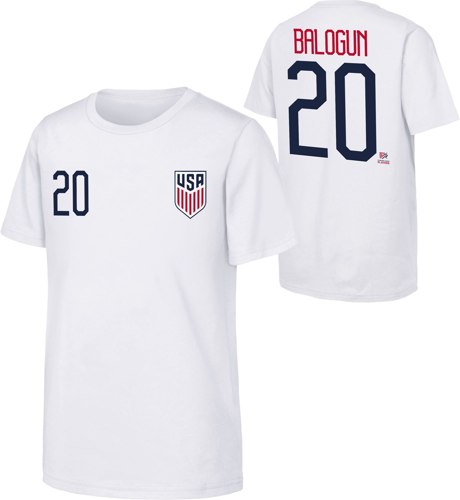 Outerstuff Adult USMNT Folarin Balogun #20 White T-Shirt