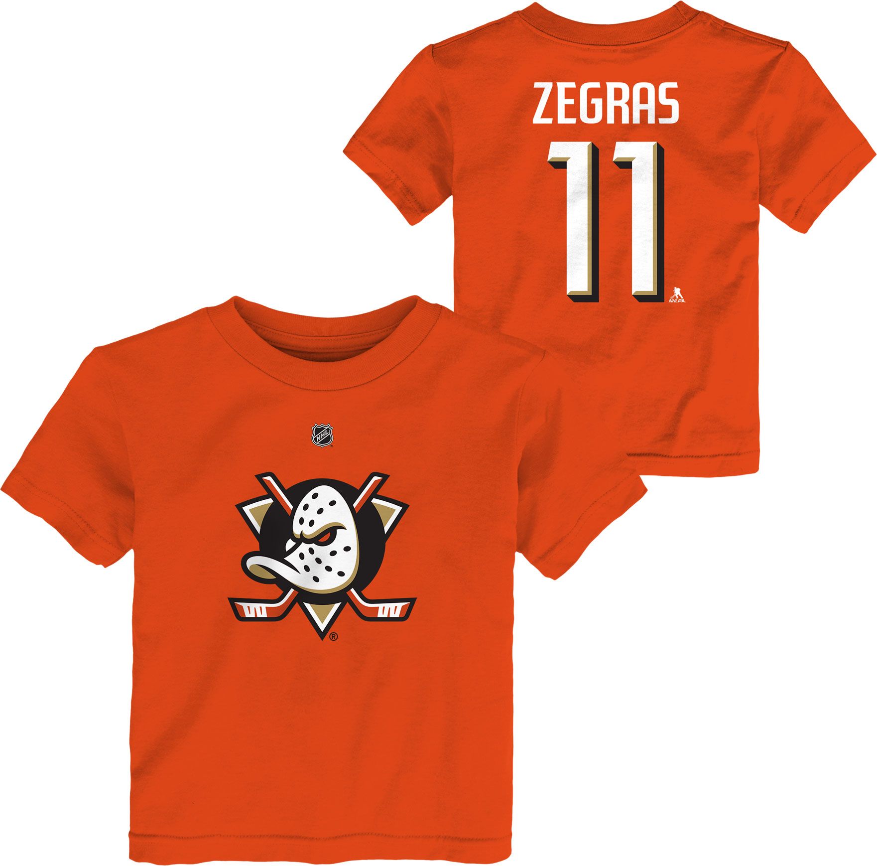NHL Toddler Anaheim Ducks Trevor Zegras #11 Orange T-Shirt