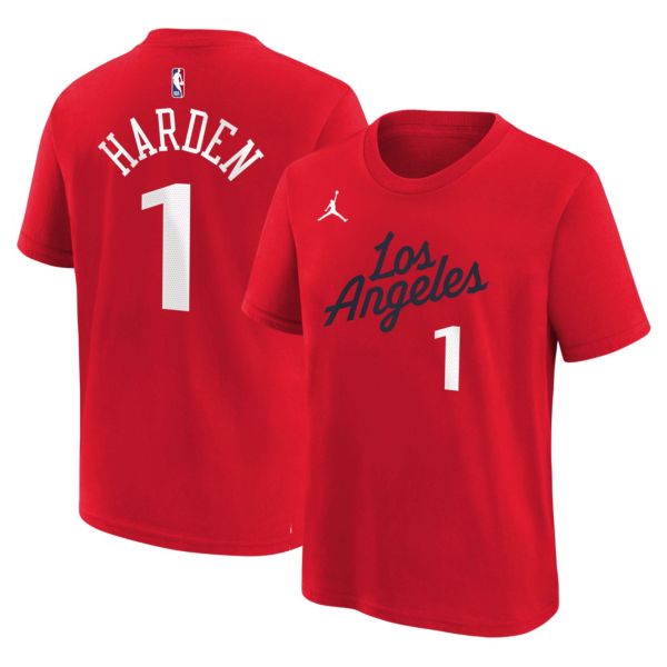 Jordan Youth Los Angeles Clippers Red James Harden #1 T-Shirt