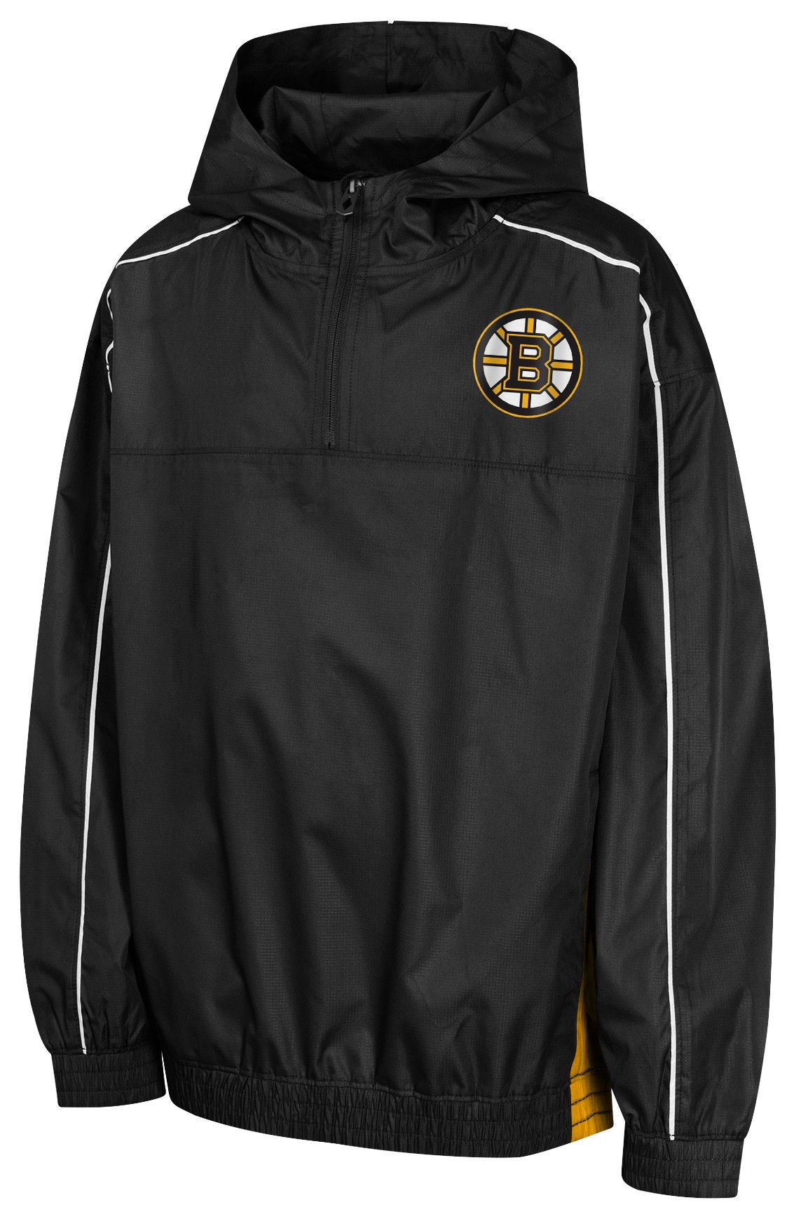 NHL Youth Boston Bruins 1/4 Zip Black Hooded Jacket