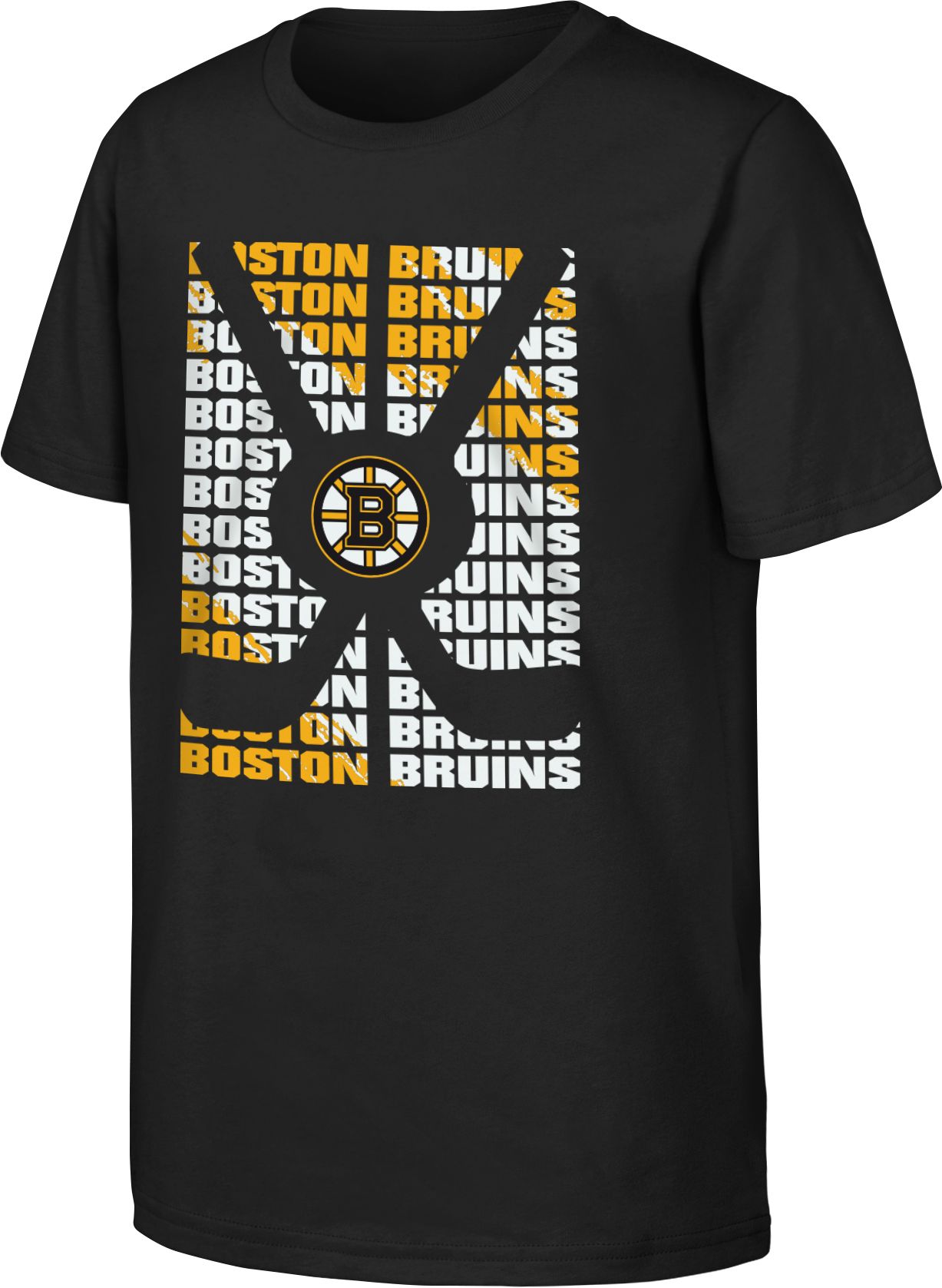 NHL Youth Boston Bruins Black Hockey Stick T-Shirt