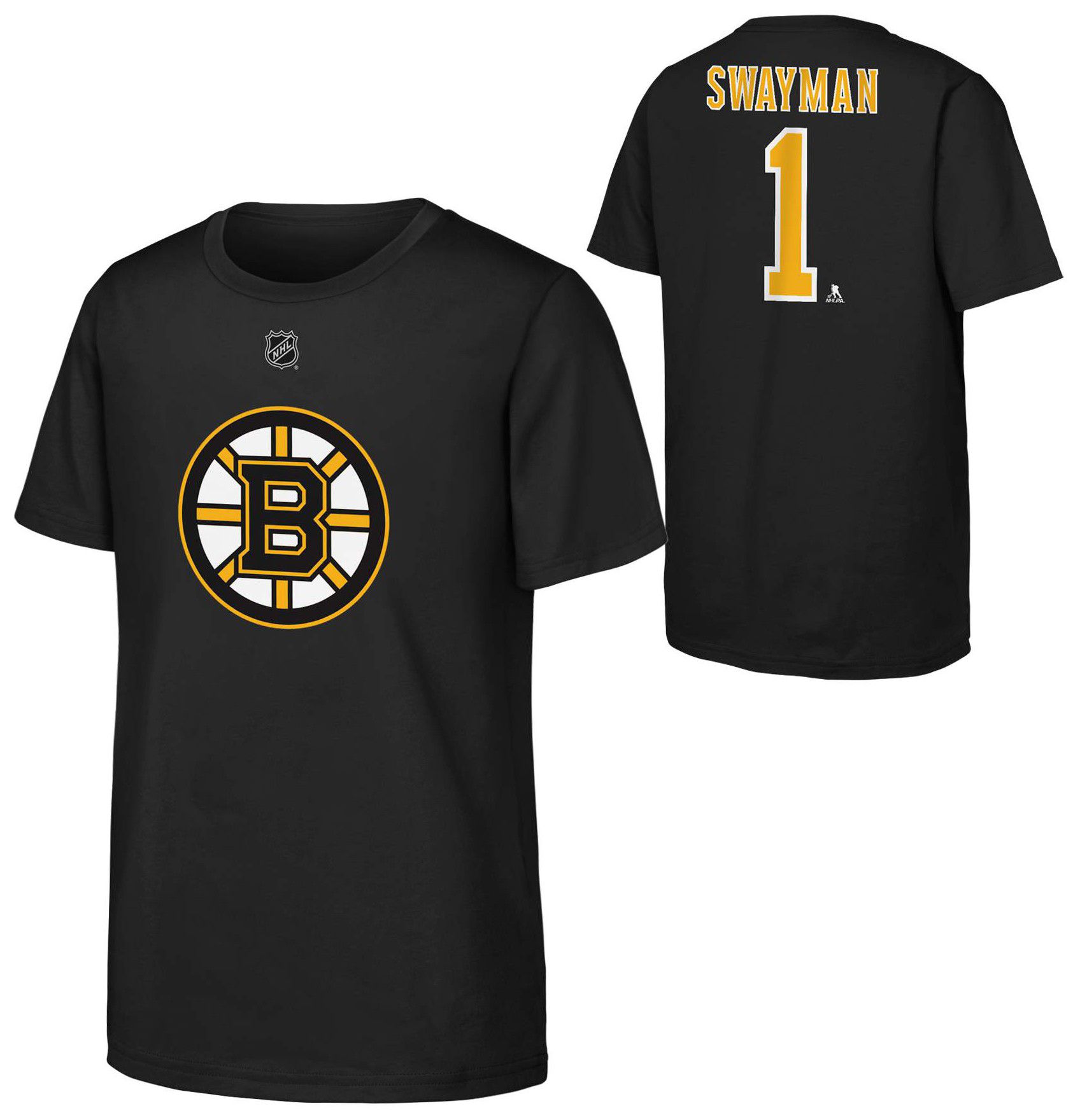 NHL Youth Boston Bruins Jeremy Swayman #1 Black T-Shirt