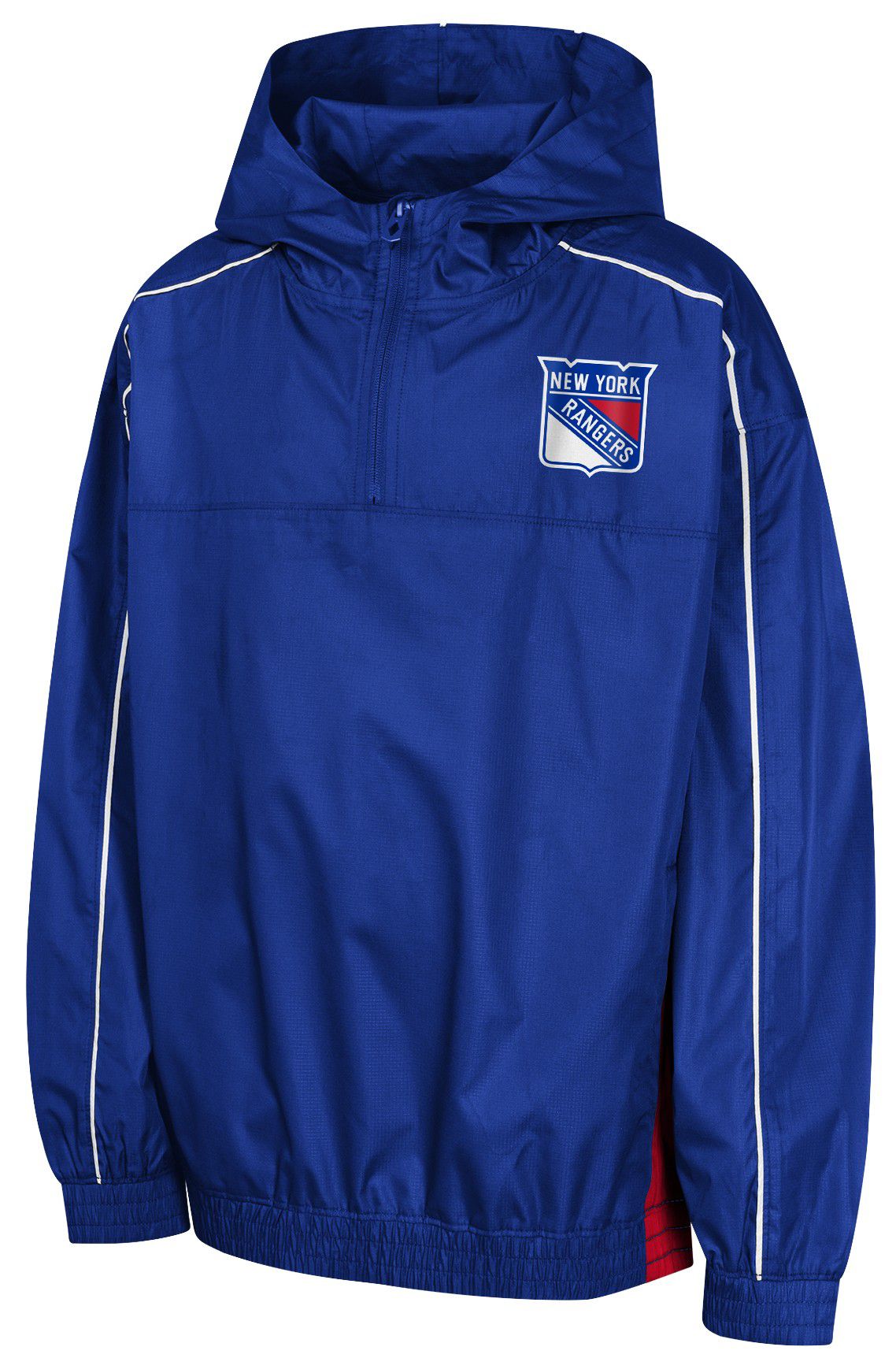 NHL Youth New York Rangers 1/4 Zip Blue Hooded Jacket