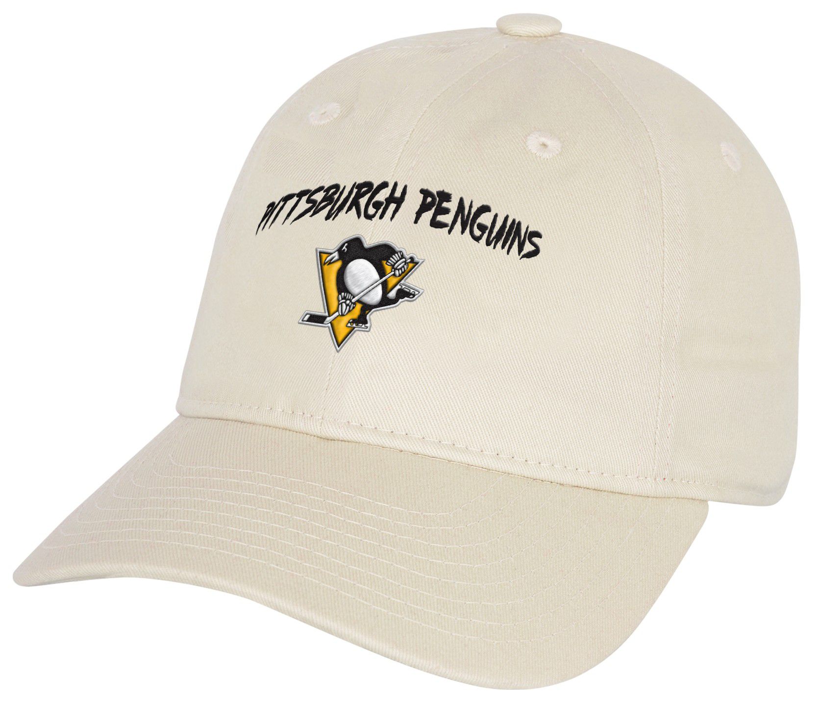 NHL Youth Pittsburgh Penguins Monochromatic Slouch Offwhite Adjustable Hat