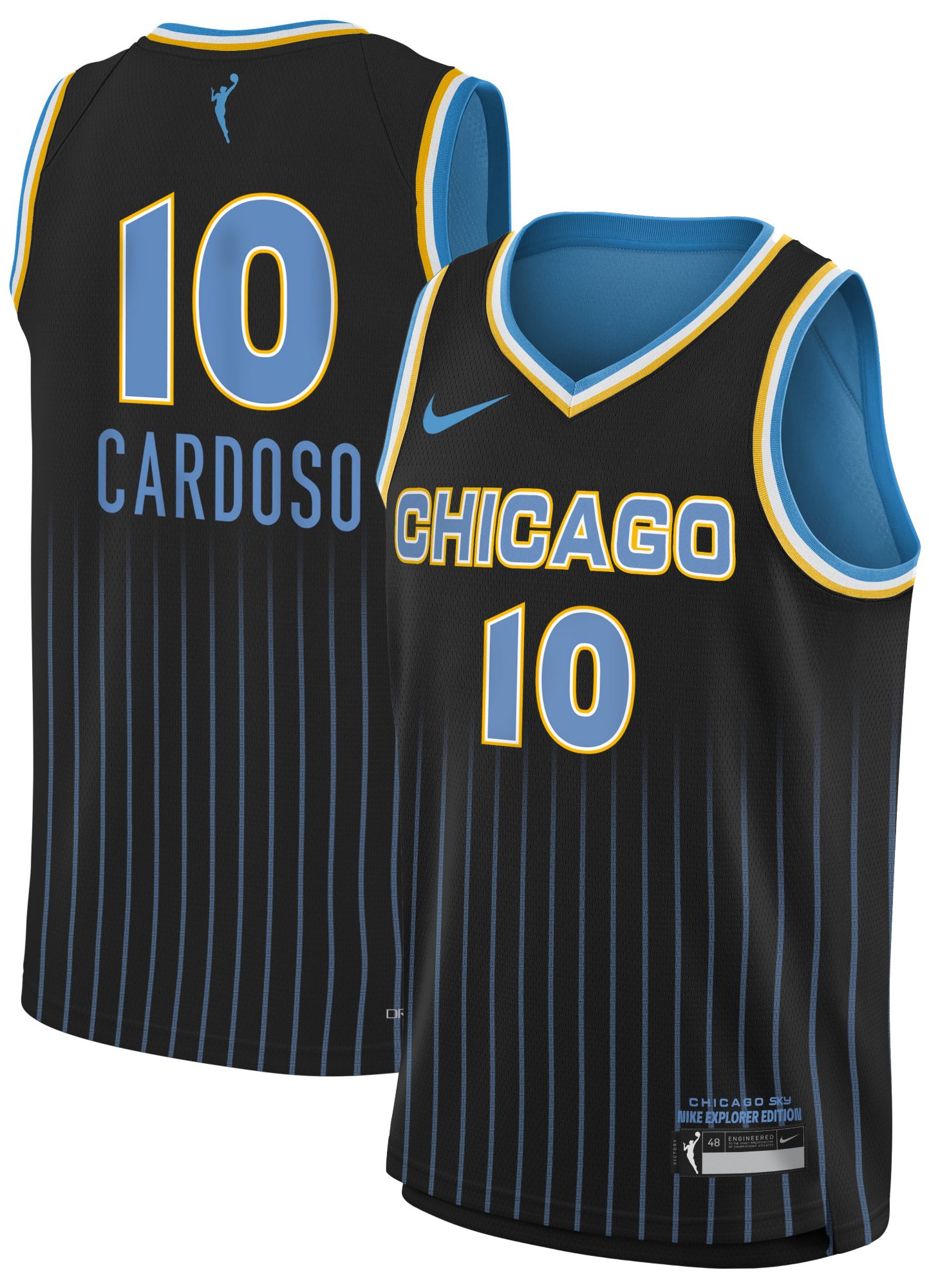 Nike Youth Chicago Sky Black Kamilla Cardoso #10 Explorer Jersey