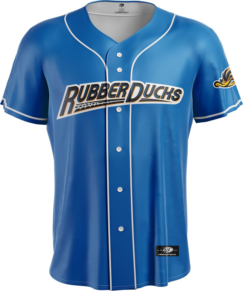 OT Sports Men's Akron Rubberducks Blue Replica Alternate Jersey