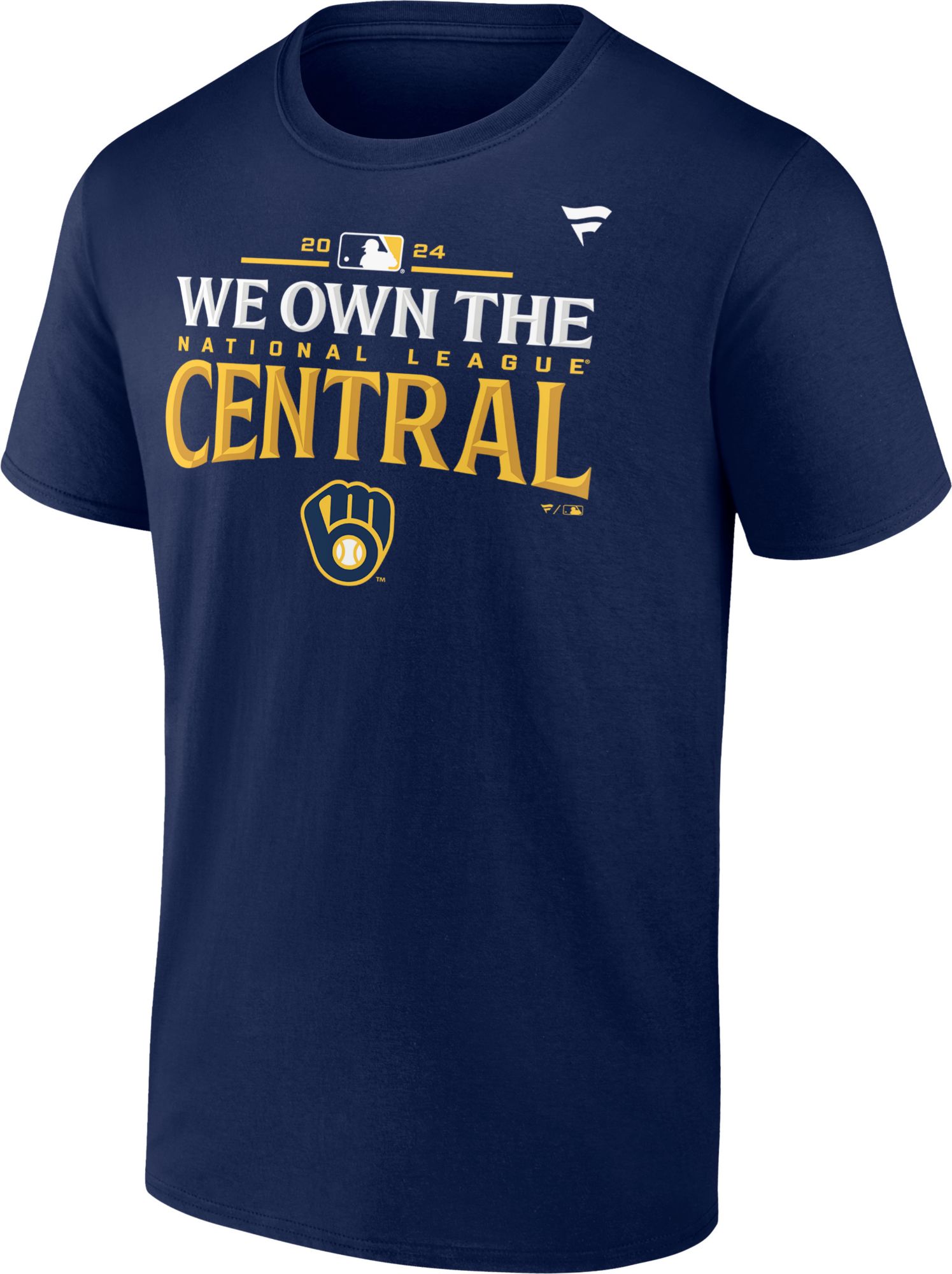 MLB Team Apparel Men's 2024 Division Champs Milwaukee Brewers Navy Locker Room T-Shirt