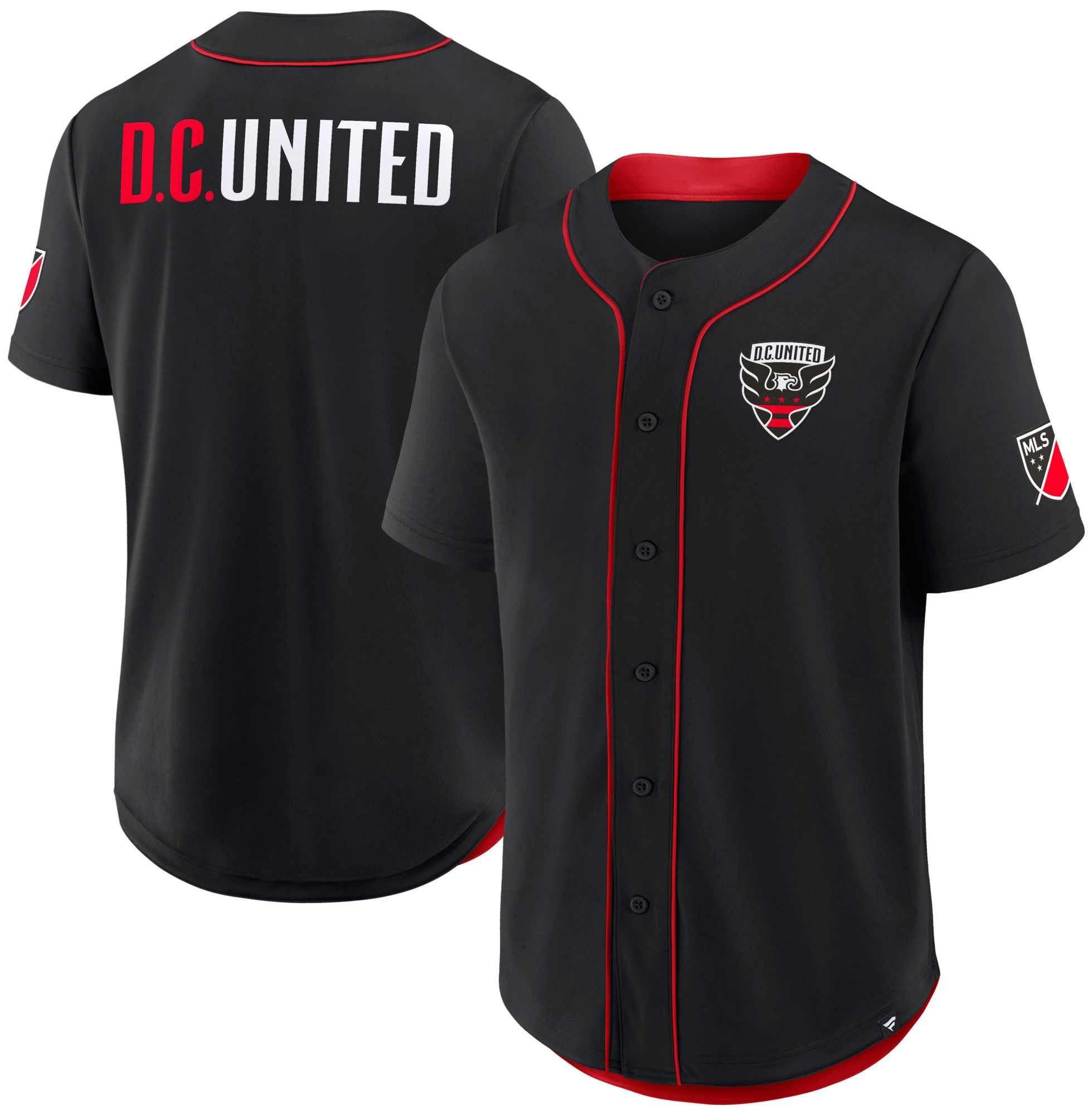 MLS Adult D.C. United Black Baseball Jersey