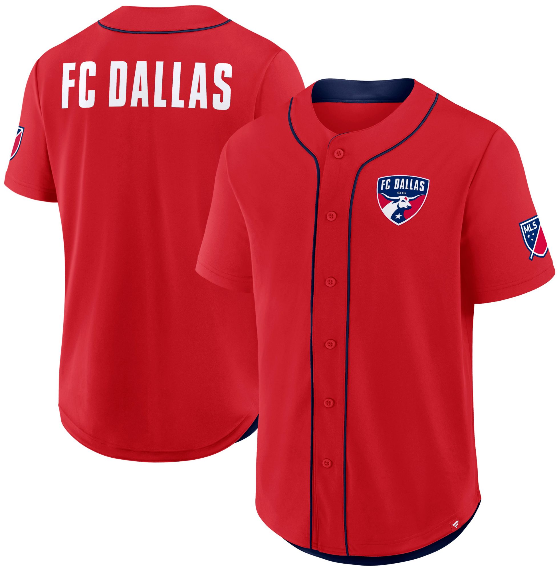 MLS Adult FC Dallas Red Baseball Jersey