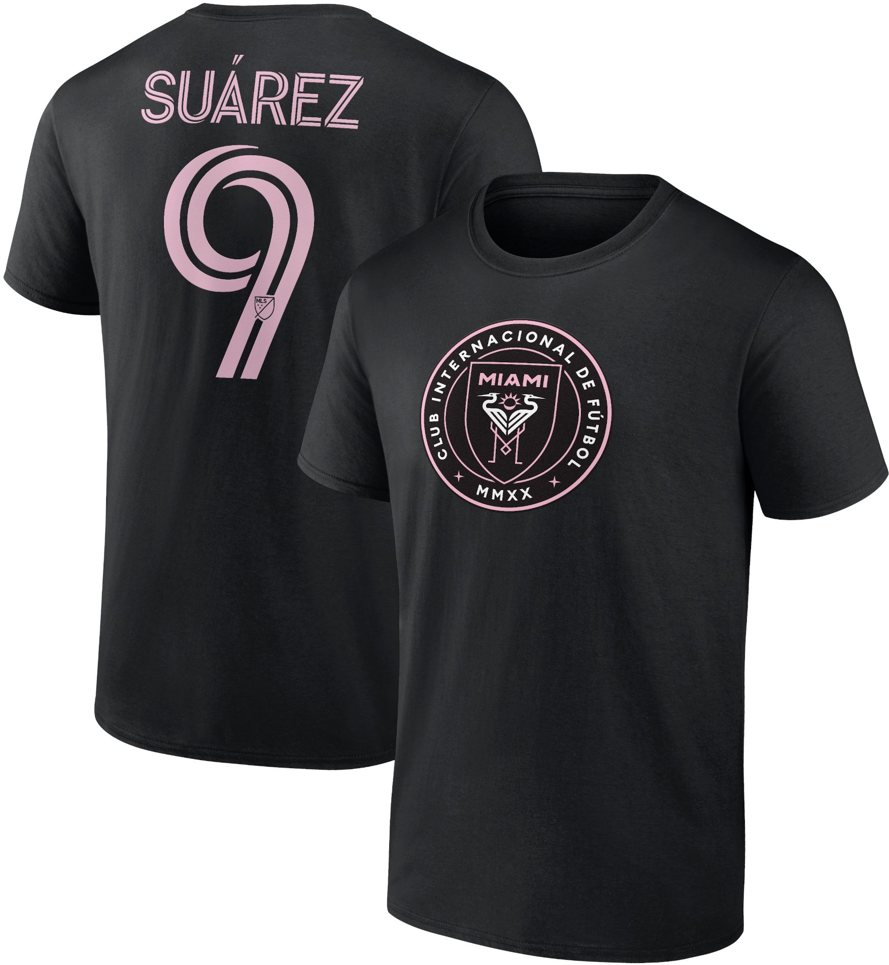 MLS Adult Inter Miami CF Luis Suárez #9 Black T-Shirt