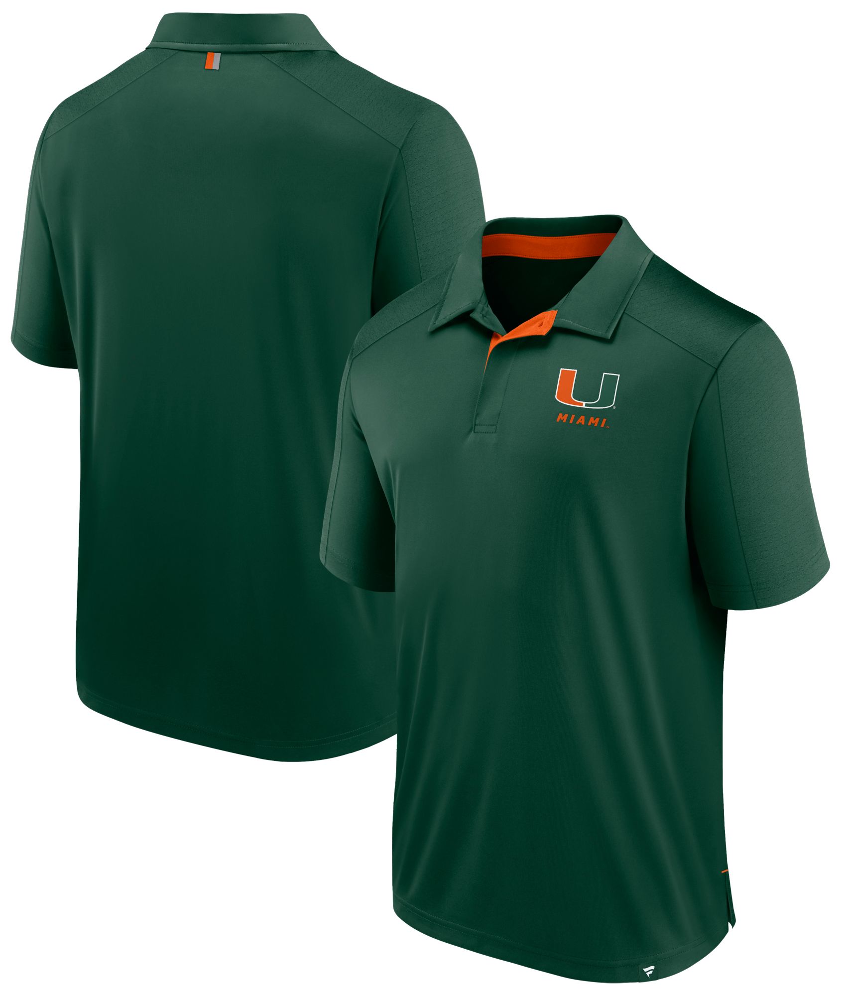 NCAA Men's Miami Hurricanes Green Defender Promo Polo