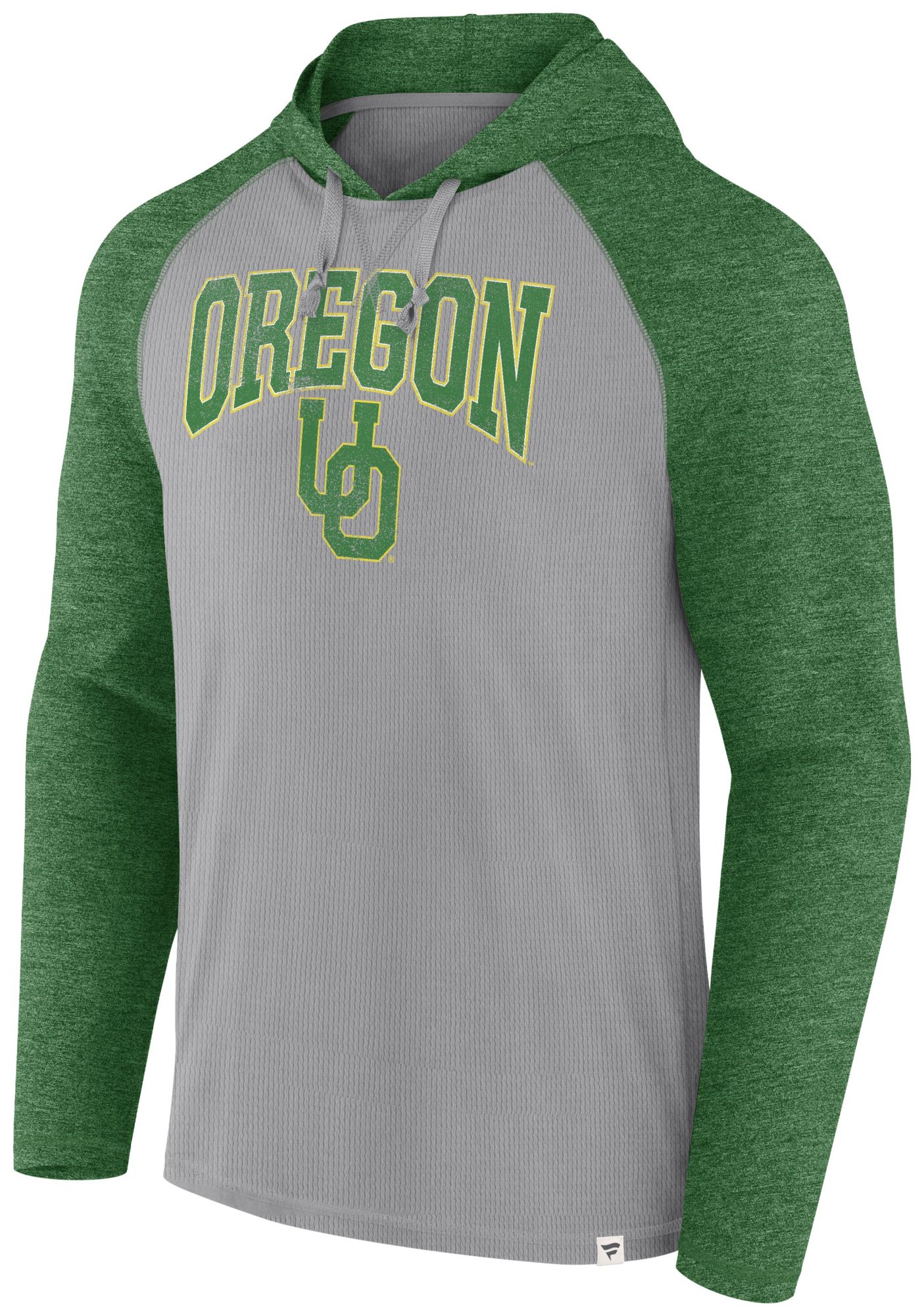 NCAA Men's Oregon Ducks Grey Quality Hooded Long Sleeve T-Shirt