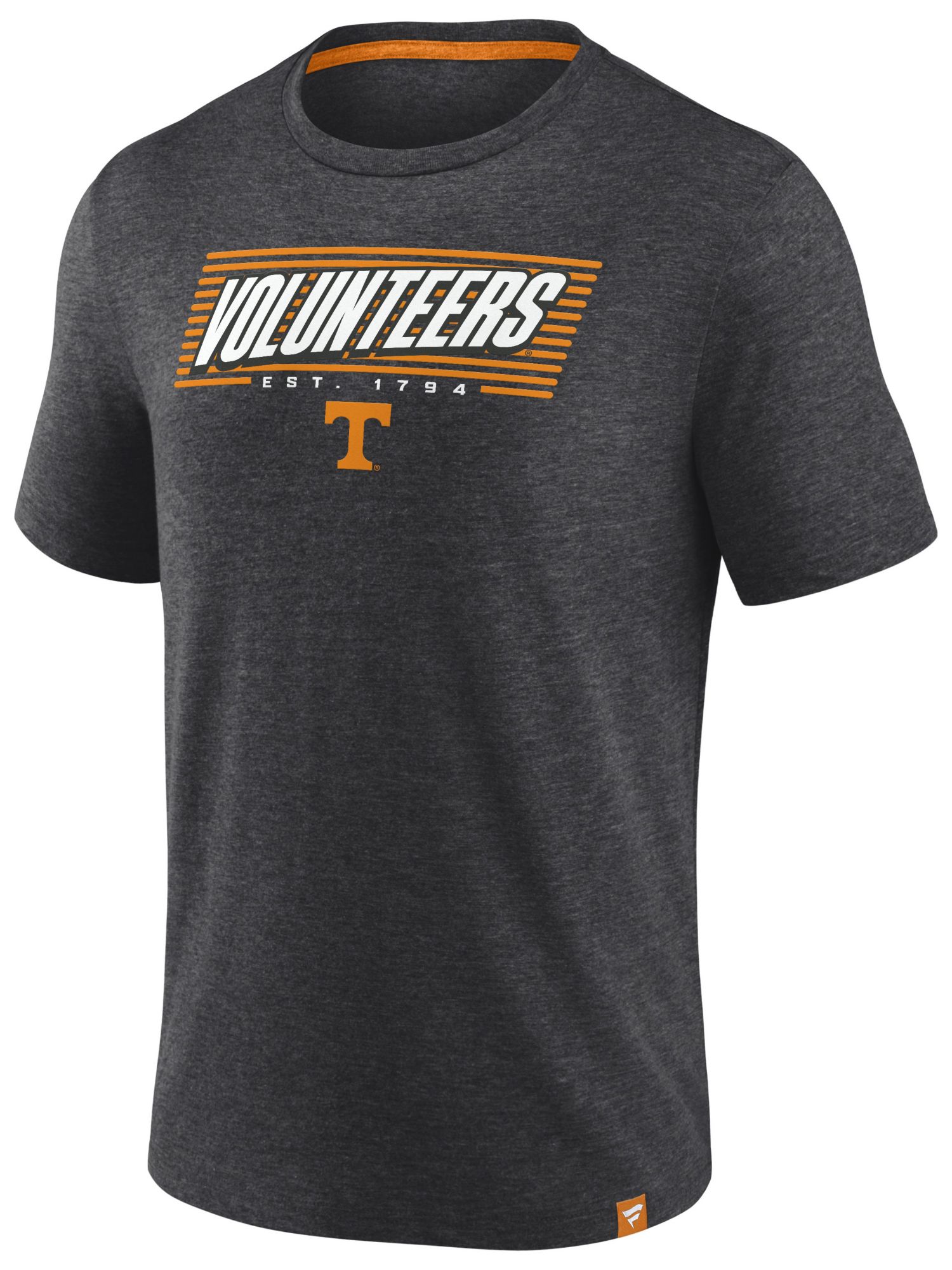 NCAA Men's Tennessee Volunteers Charcoal Heather Offset Stacked Logo T-Shirt