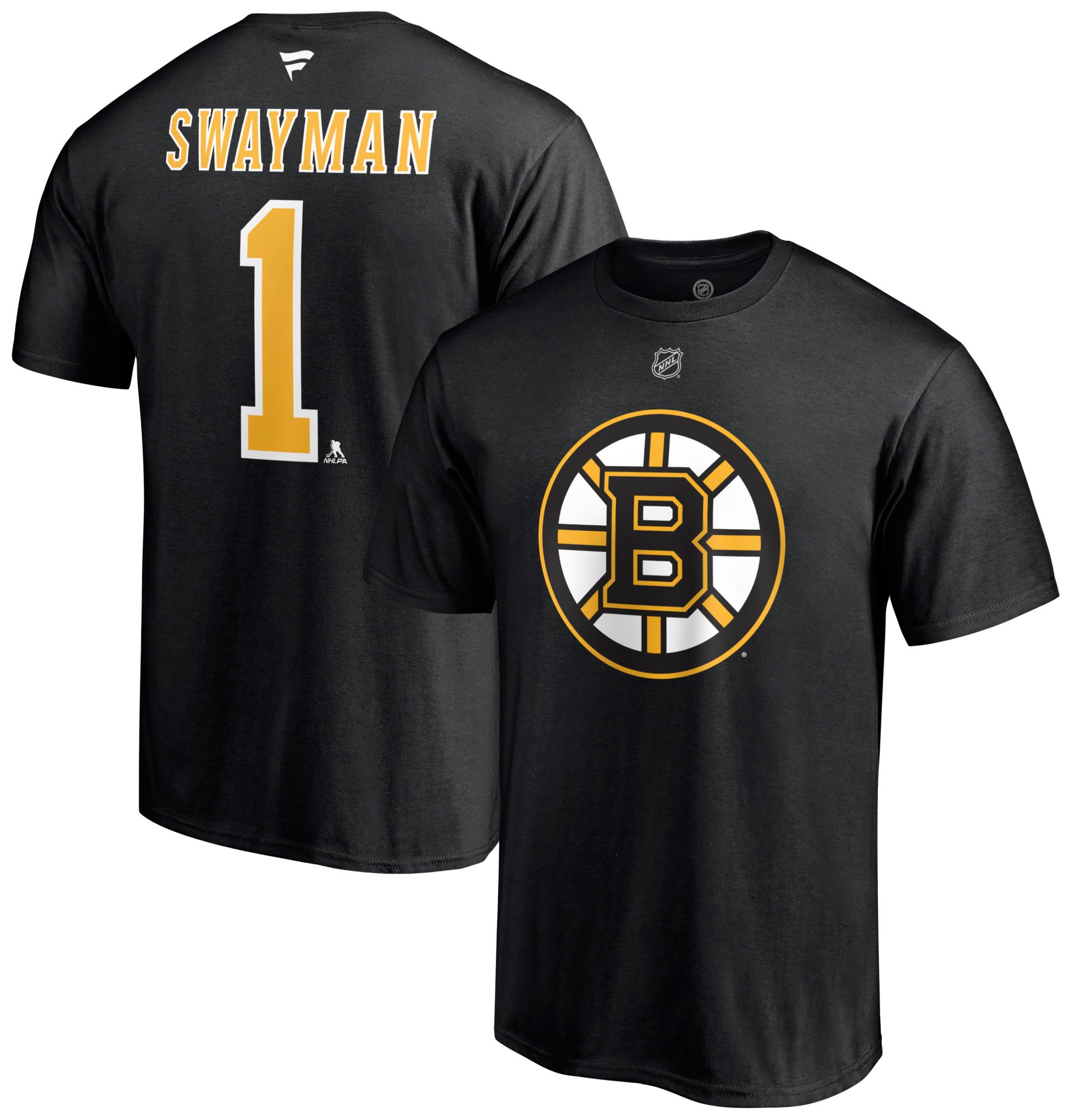 NHL Adult Boston Bruins Jeremy Swayman #1 Black T-Shirt