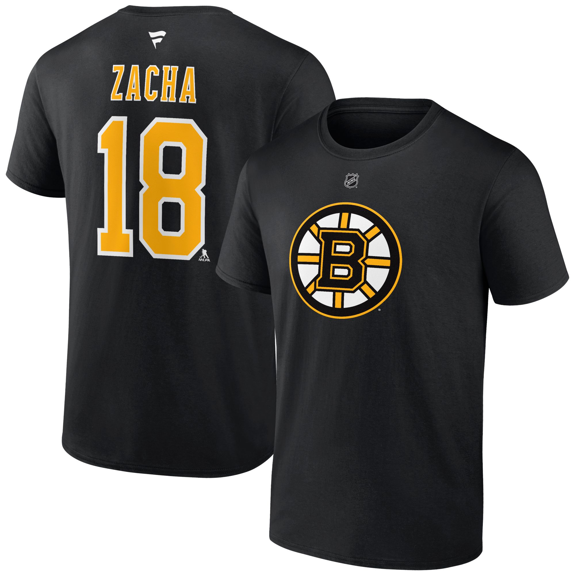 NHL Adult Boston Bruins Pavel Zacha #18 Black T-Shirt