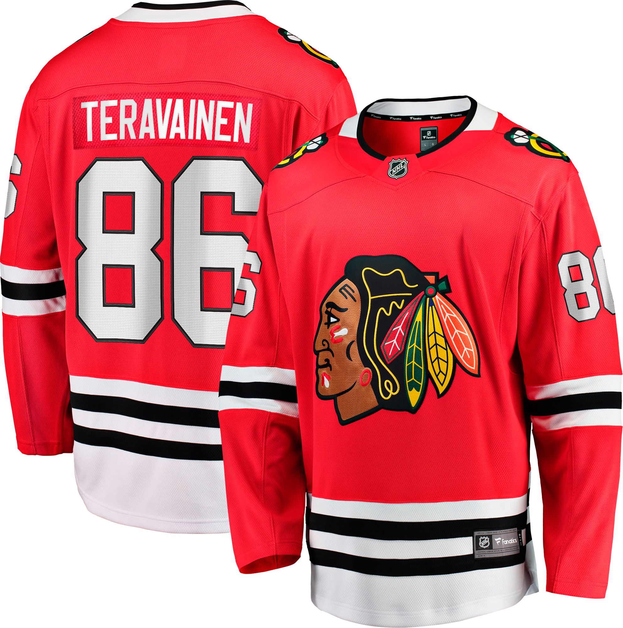 NHL Men's Chicago Blackhawks Teuvo Teräväinen #86 Breakaway Red Replica Jersey