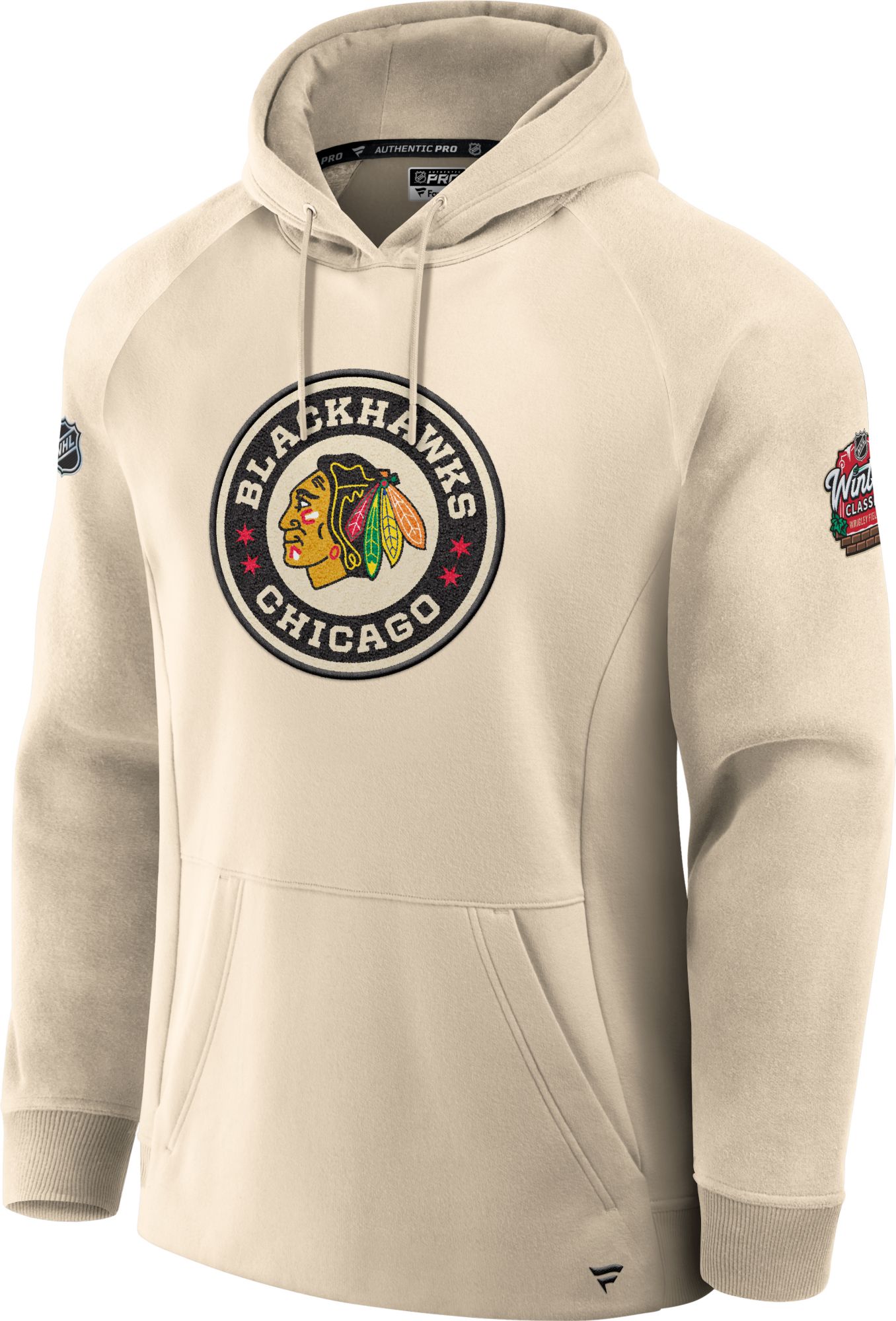 NHL Men's Chicago Blackhawks 2024-2025 Winter Classic Authentic Pro Offwhite Pullover Hoodie