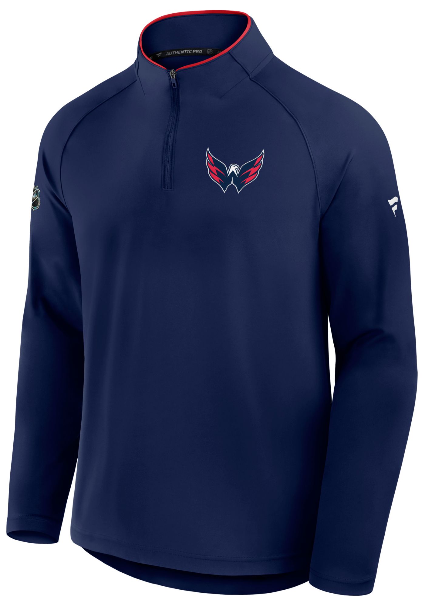 NHL Men's Washington Capitals Navy Rink Train Quarter-Zip Pullover