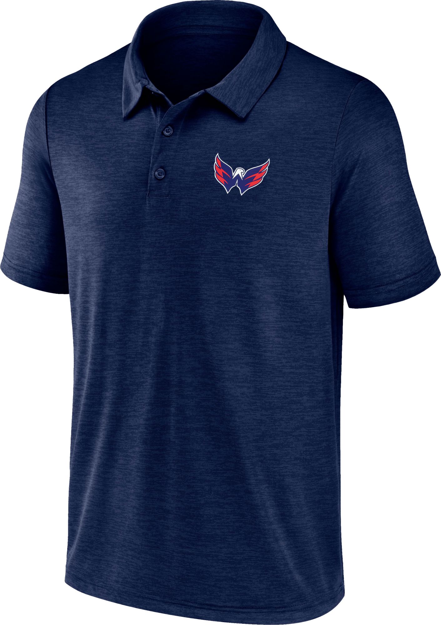 NHL Men's Washington Capitals Navy Striated Polo