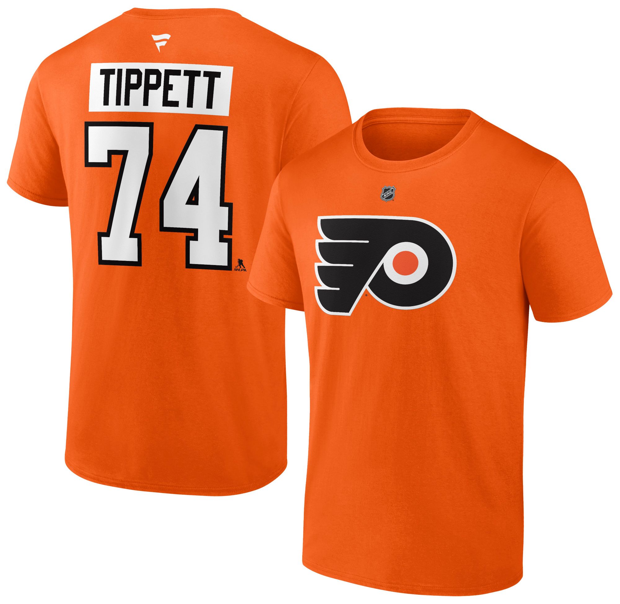 NHL Adult Philadelphia Flyers Owen Tippett #74 2024-2025 Orange T-Shirt
