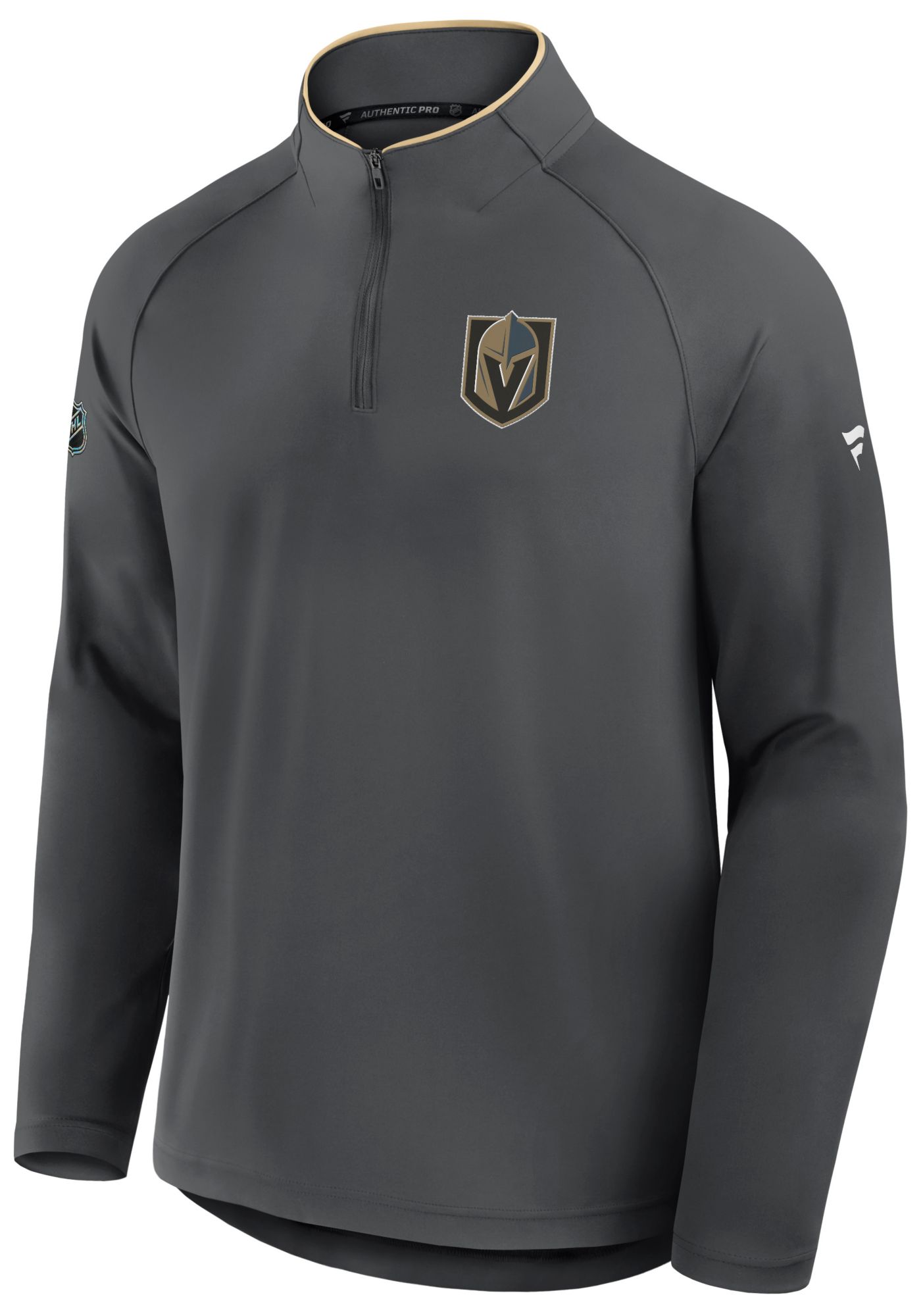NHL Men's Vegas Golden Knights Grey Rink Train Quarter-Zip Pullover