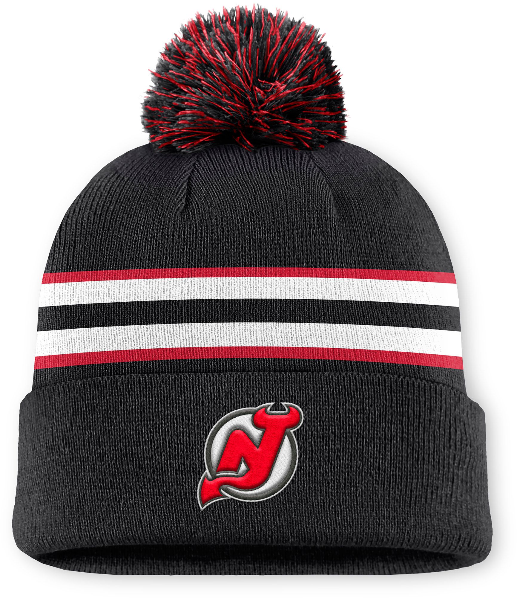 NHL Men's New Jersey Devils Black Cuffed Knit Beanie