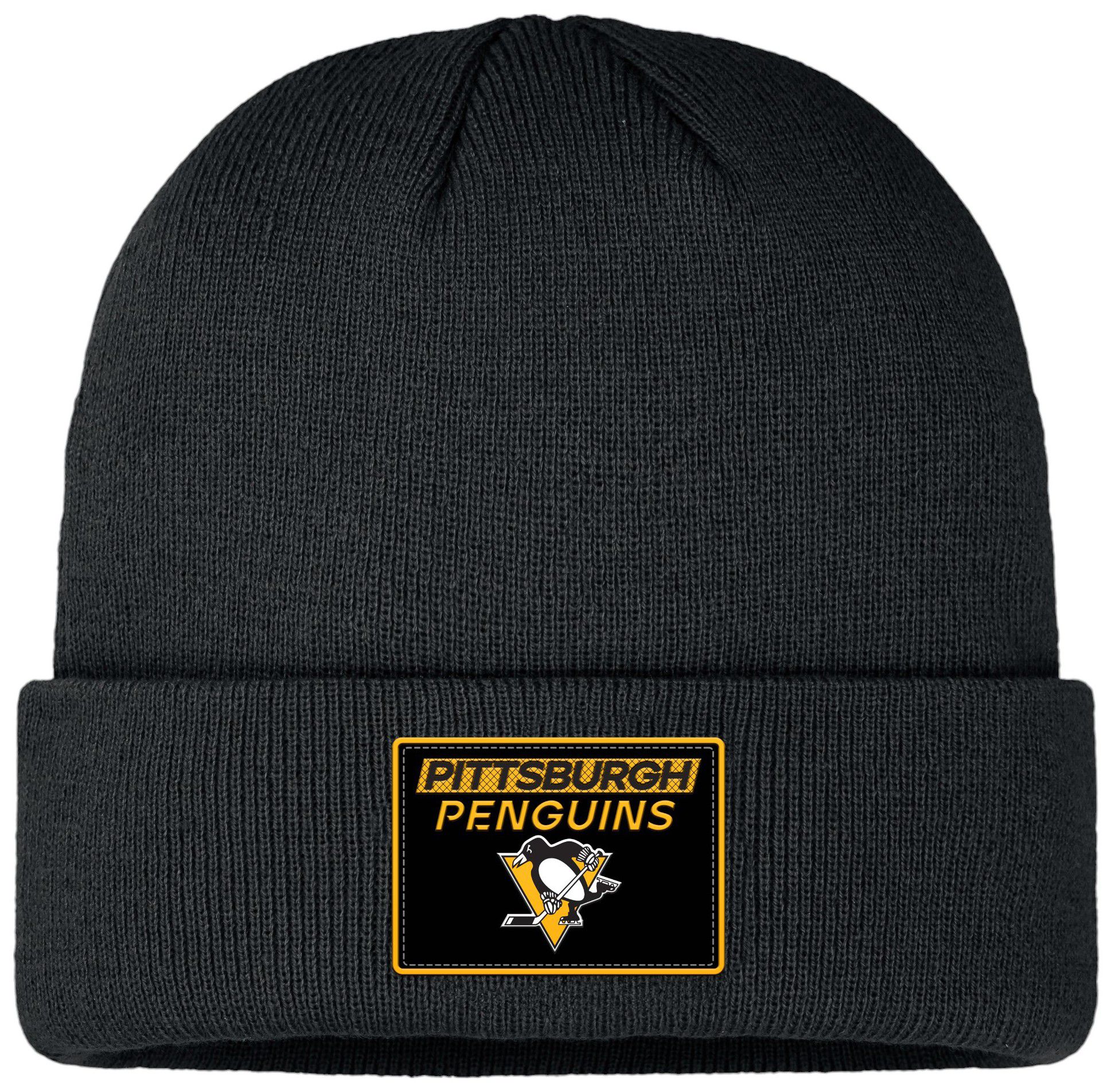 NHL Adult Pittsburgh Penguins 2024 Authentic Pro Black Cuff Beanie