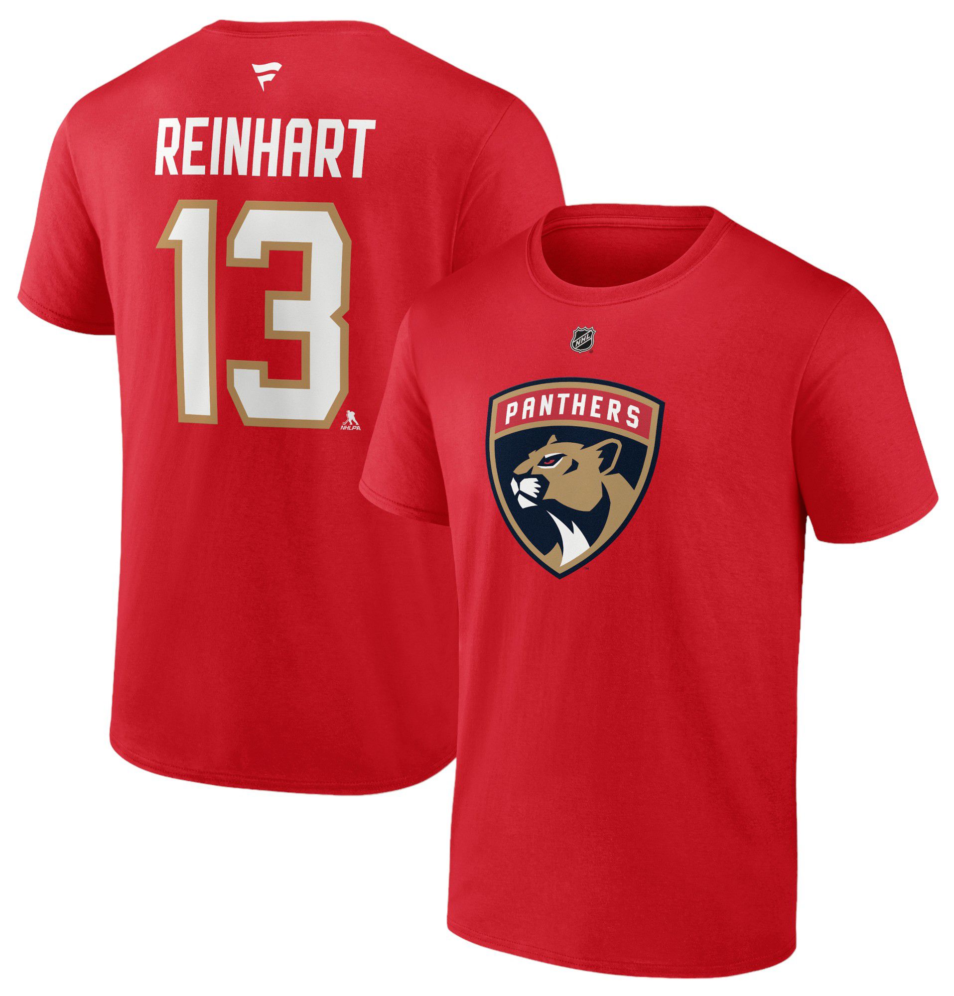 NHL Adult Florida Panthers Sam Reinhart #13 Red T-Shirt