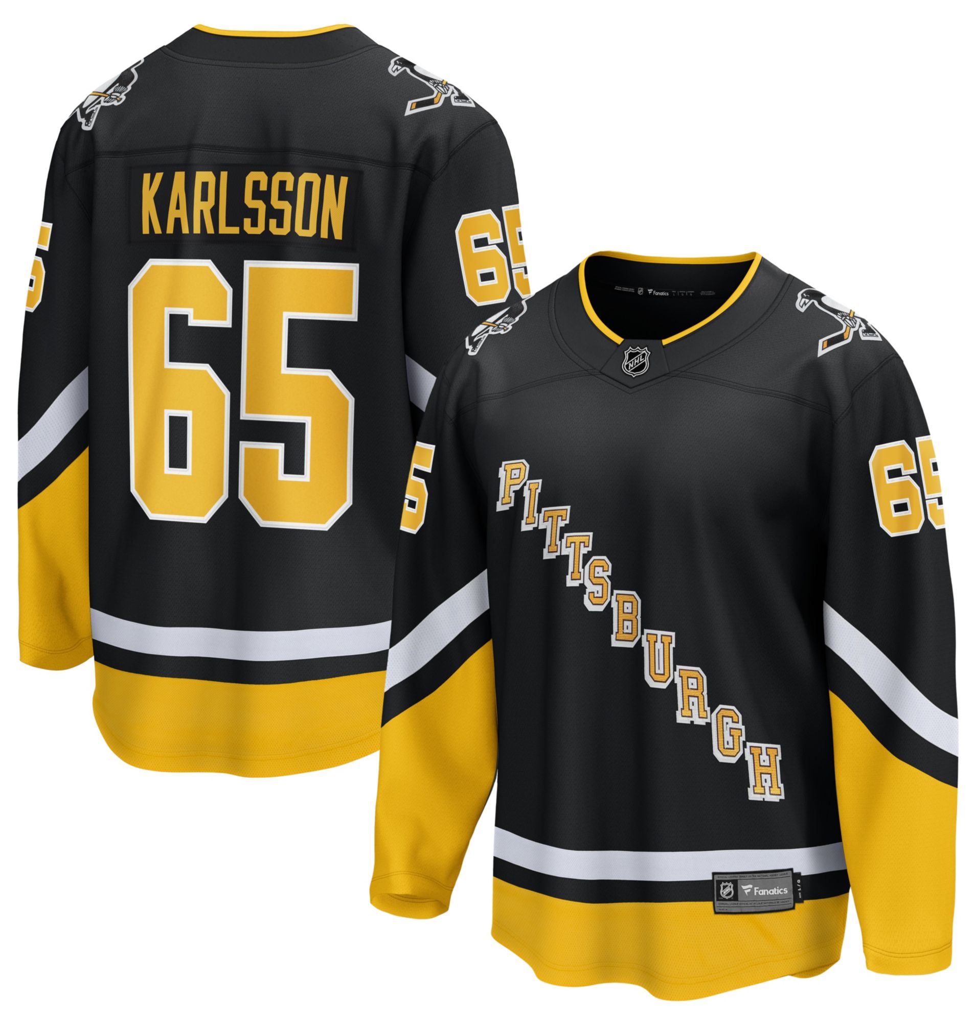 NHL Men's Pittsburgh Penguins Erik Karlsson #65 Alternate Breakaway Replica Jersey
