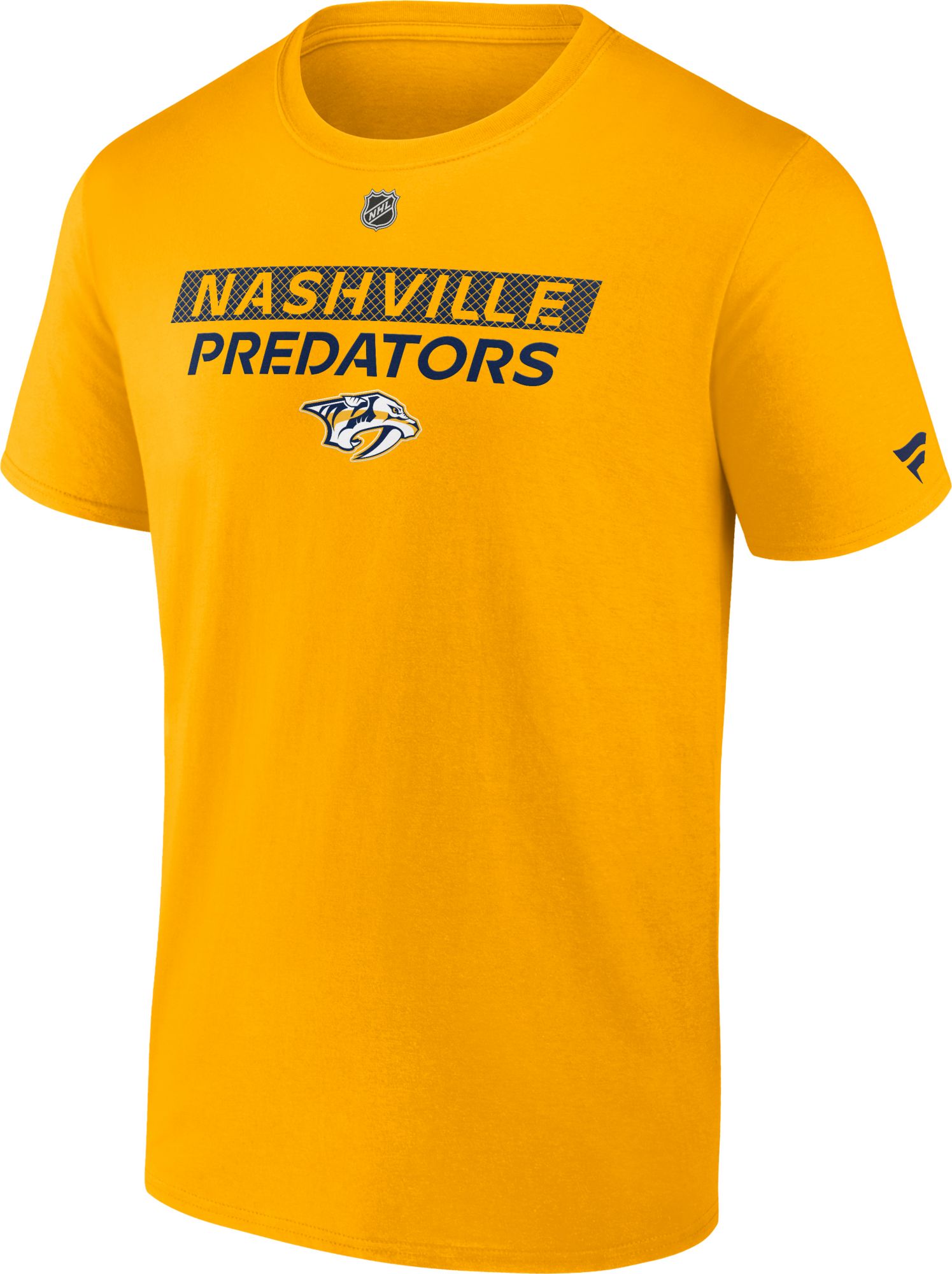 NHL Adult Nashville Predators 2024-2025 Authentic Pro Primary Logo Gold T-Shirt